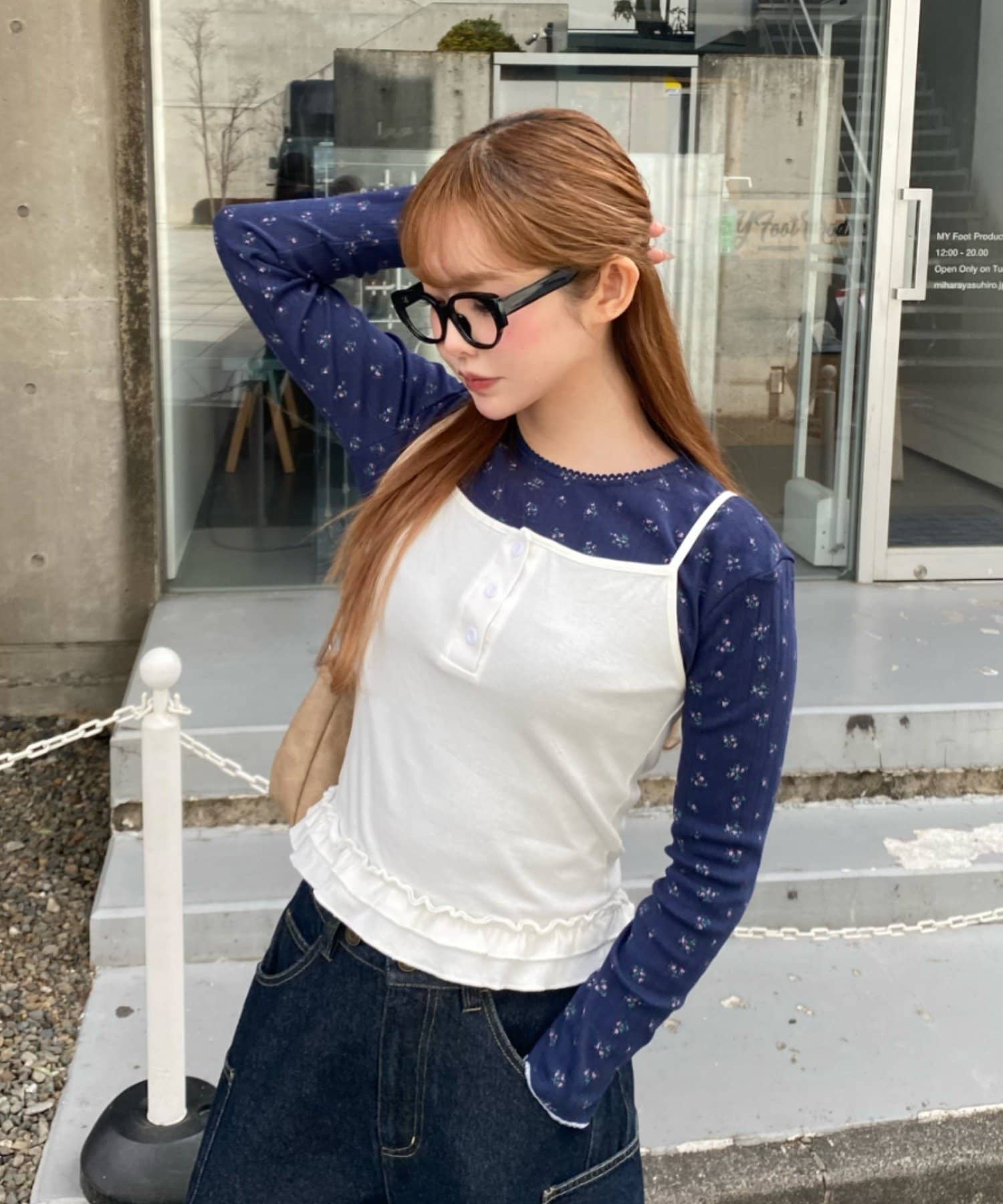 RAY CASSIN(レイカズン) 花柄レイヤードキャミセット