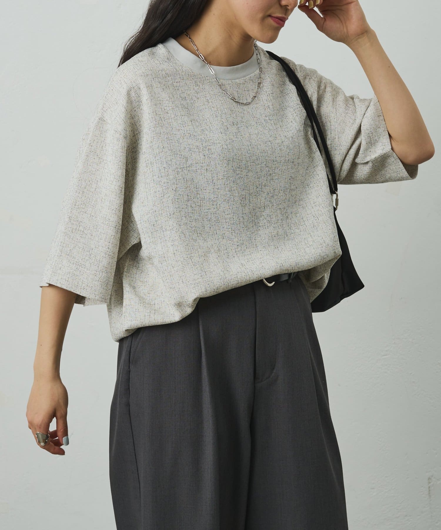 COLONY 2139(コロニー トゥーワンスリーナイン) サマーツイード半袖Tシャツ