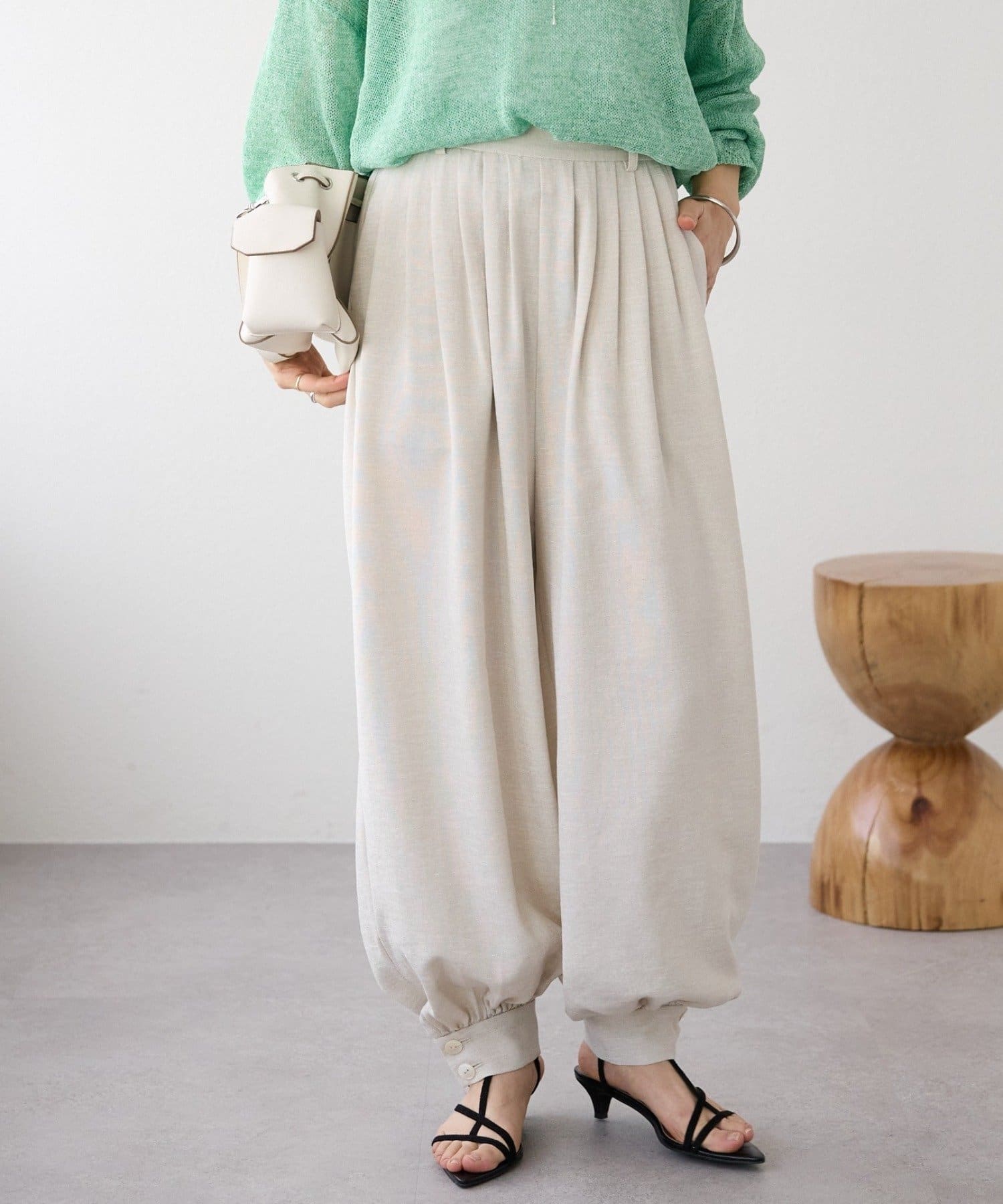 RIVE DROITE(リヴドロワ) 予約【鮮度抜群/防シワ性/紫外線防止】リネンライクアラジンパンツ