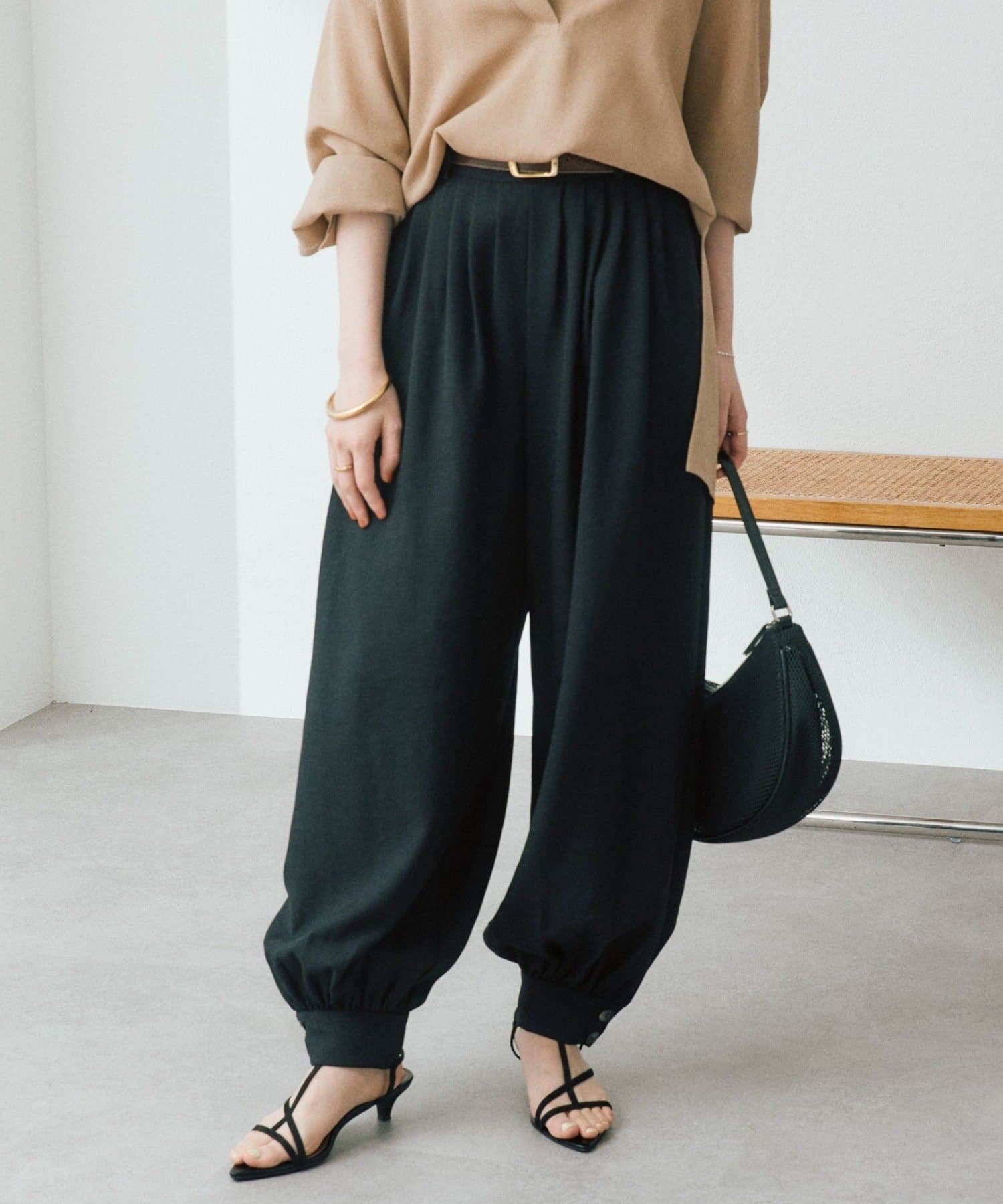 RIVE DROITE(リヴドロワ) 予約【鮮度抜群/防シワ性/紫外線防止】リネンライクアラジンパンツ