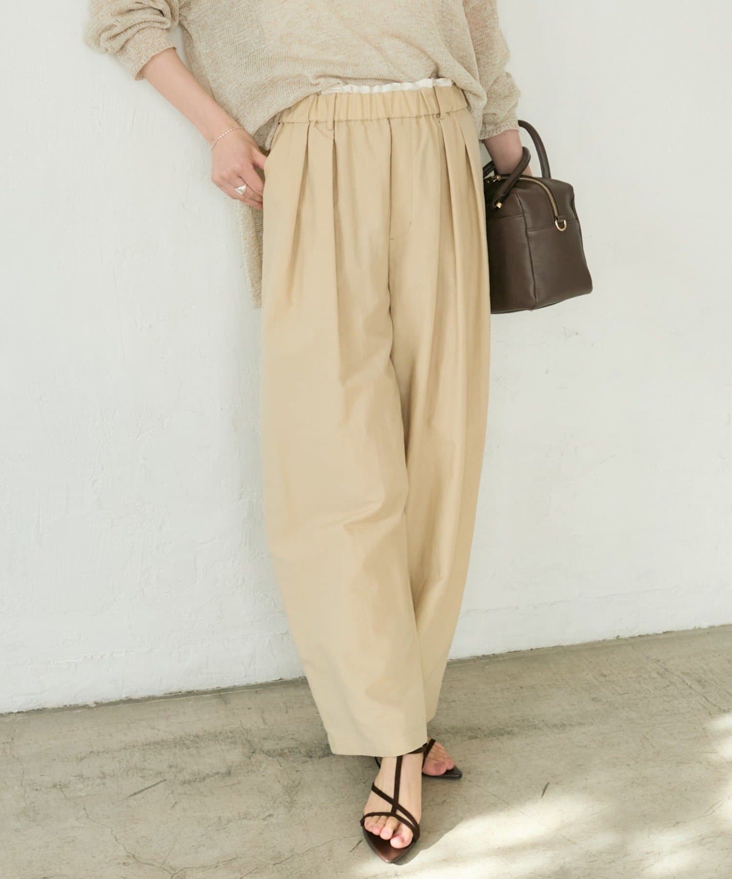 RIVE DROITE(リヴドロワ) 予約【撥水機能付き】コットンライクイージーパンツ