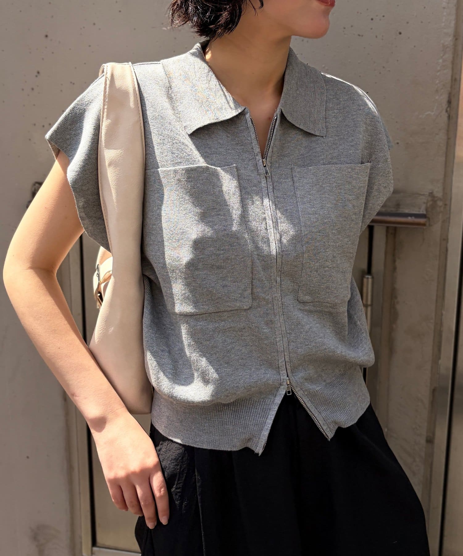 -goocy-(グーシー) ビッグポケットWジップカーディガン