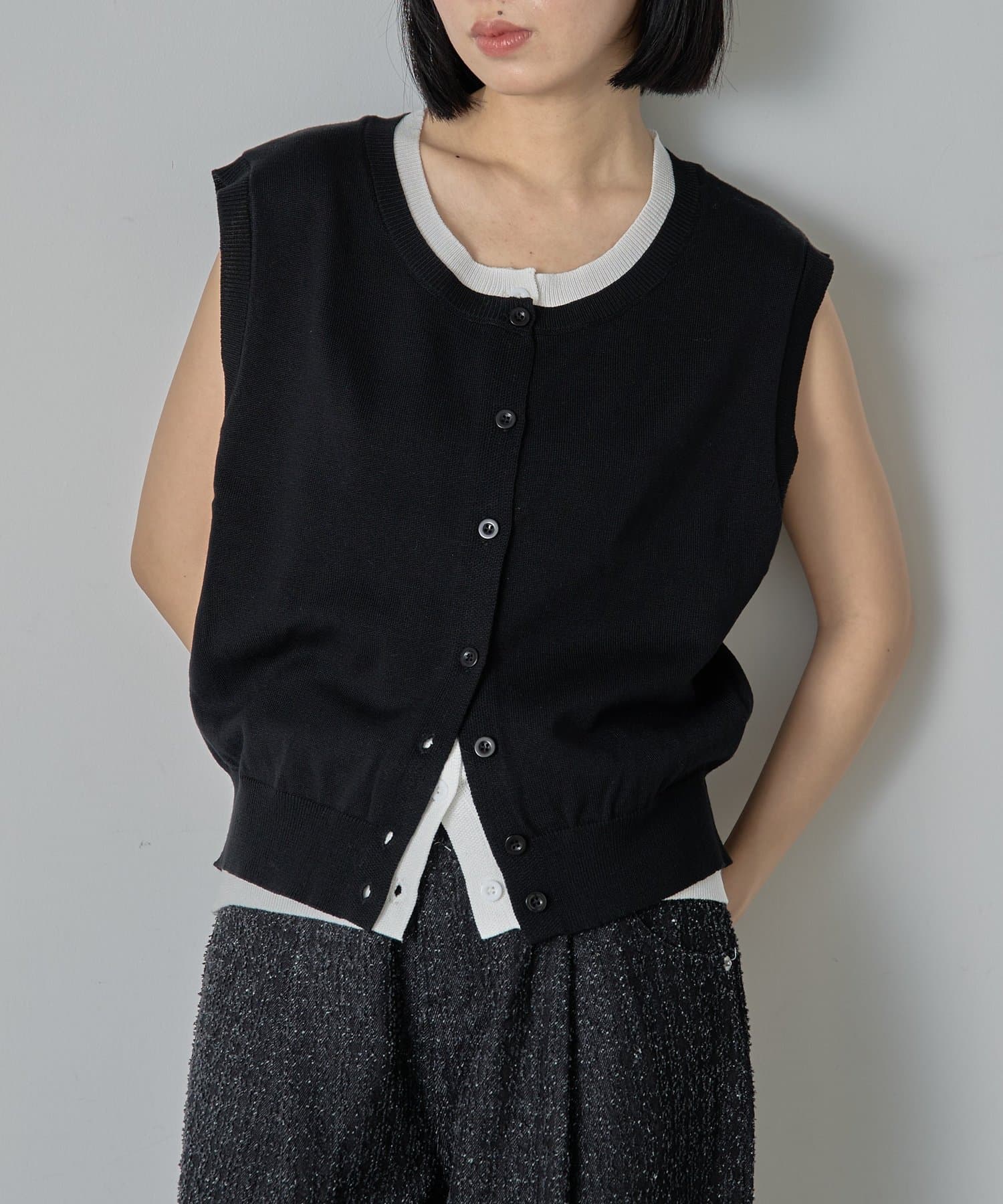 -goocy-(グーシー) レイヤードライクボタンカーディガン