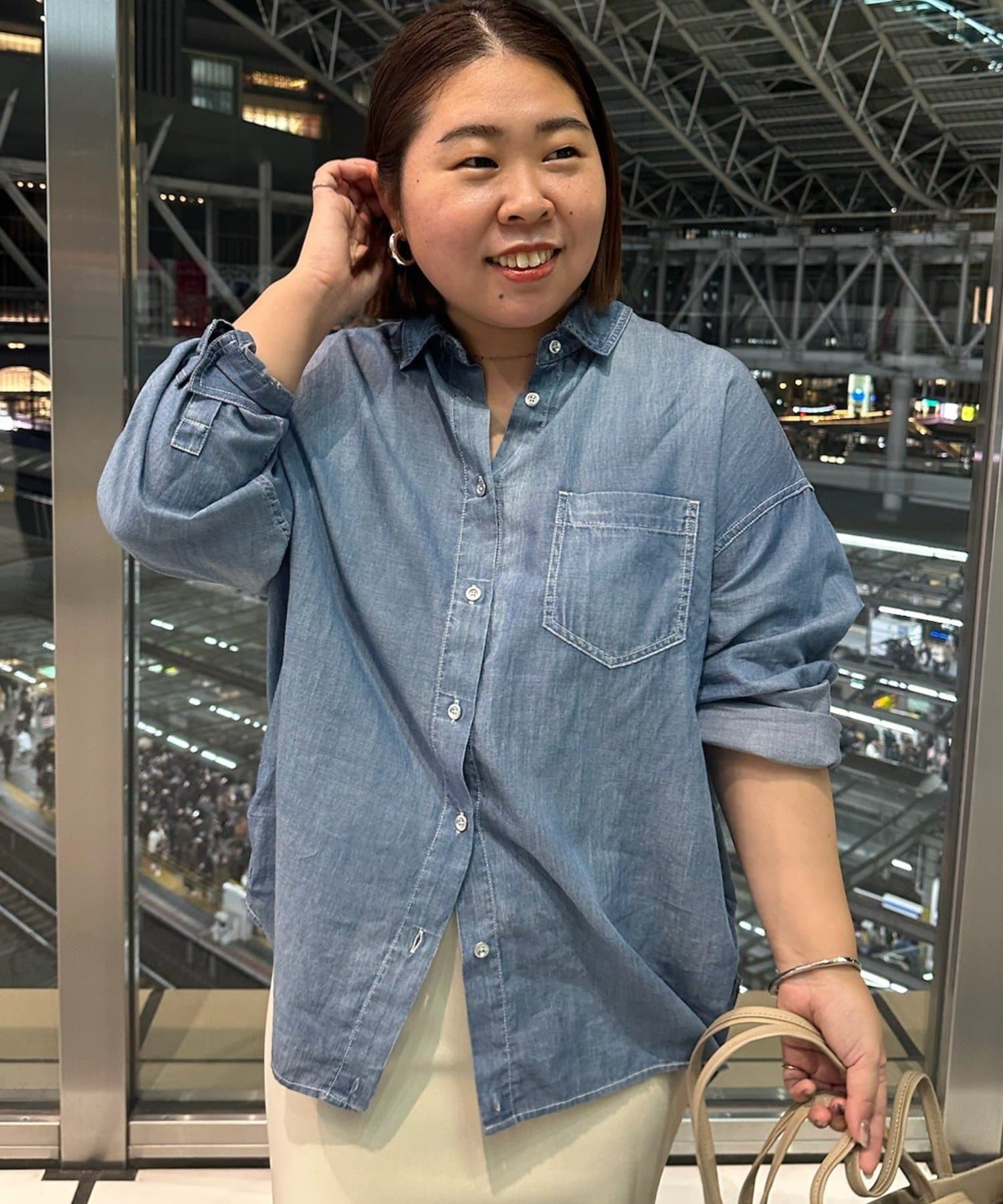 LOUNGEDRESS(ラウンジドレス) 【@_shirabe.s_コラボ】シアーデニムタックシャツ