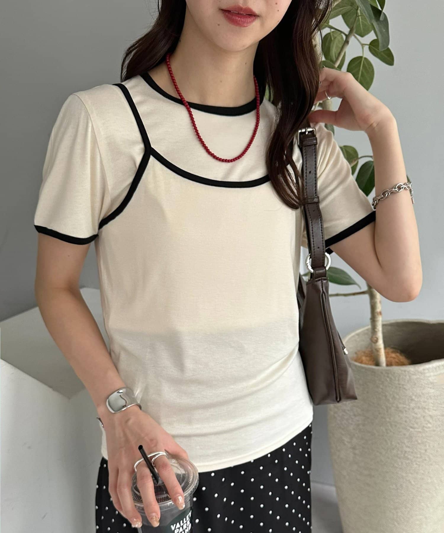 DISCOAT(ディスコート) 【WEB限定】配色キャミソール×Tシャツセット