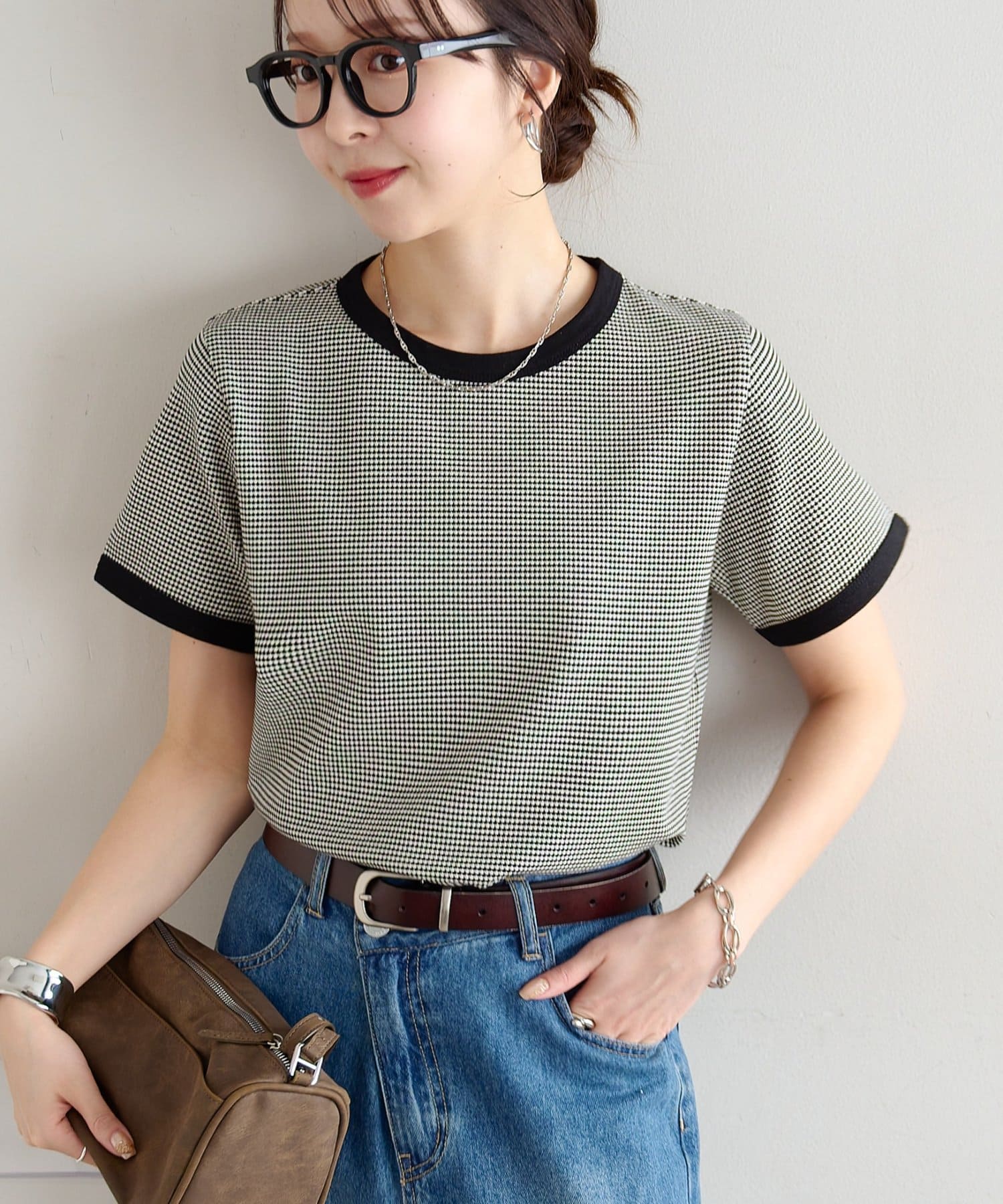 DISCOAT(ディスコート) 【WEB限定】ポップコーンジャガードリンガーTシャツ