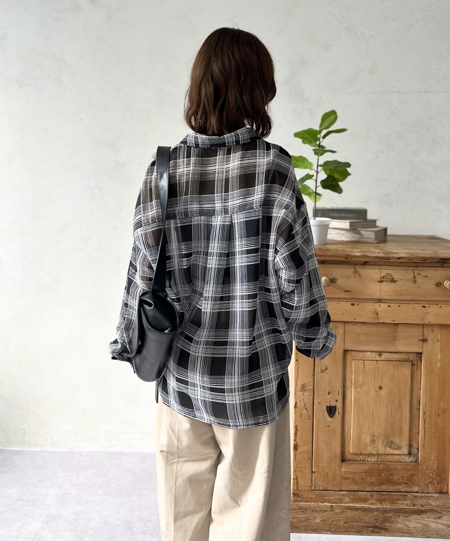 LOCUST(ローカスト) 【大人カジュアル】シアーチェックシャツ