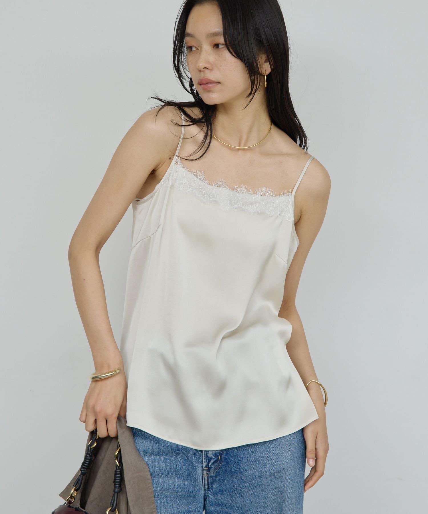 GALLARDAGALANTE(ガリャルダガランテ) サテンレースキャミ