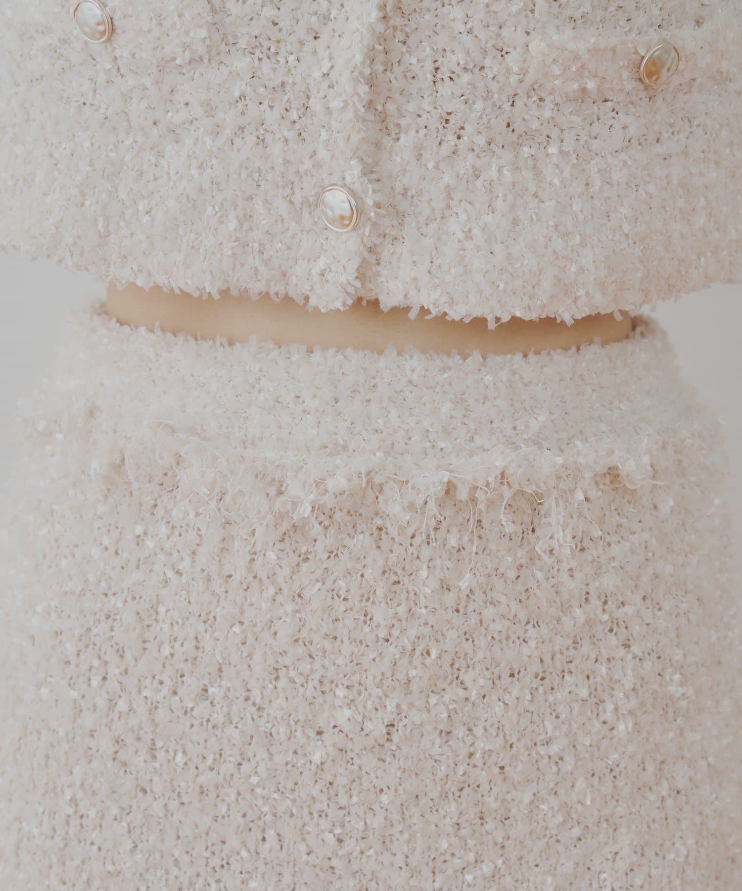 OUTLET(アウトレット) 【Chico】ツイードフリンジミニスカート