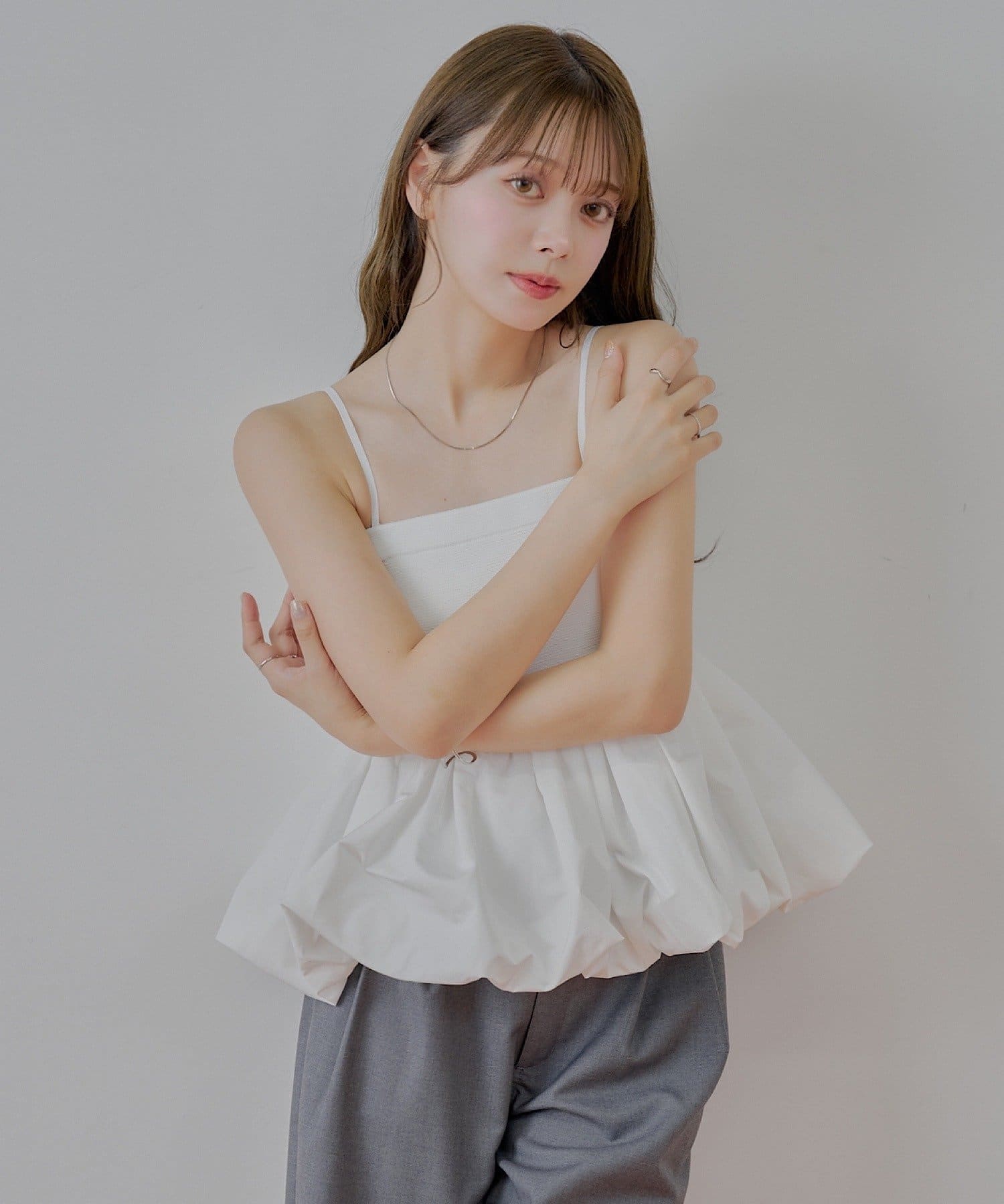 OUTLET(アウトレット) 【Chico】紐取り外しペプラムドッキングベアトップ