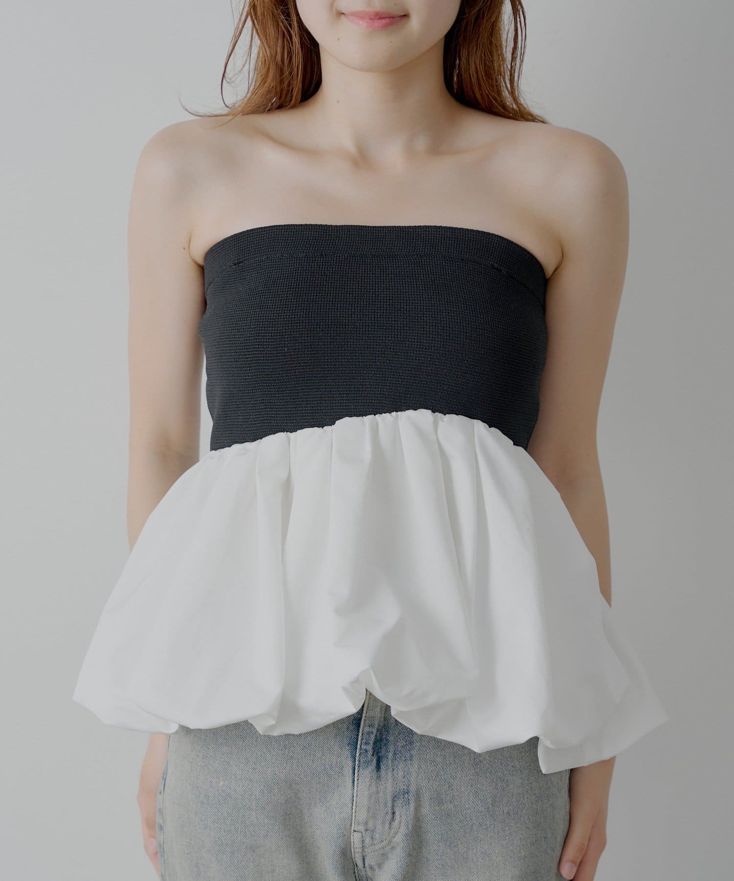 OUTLET(アウトレット) 【Chico】紐取り外しペプラムドッキングベアトップ