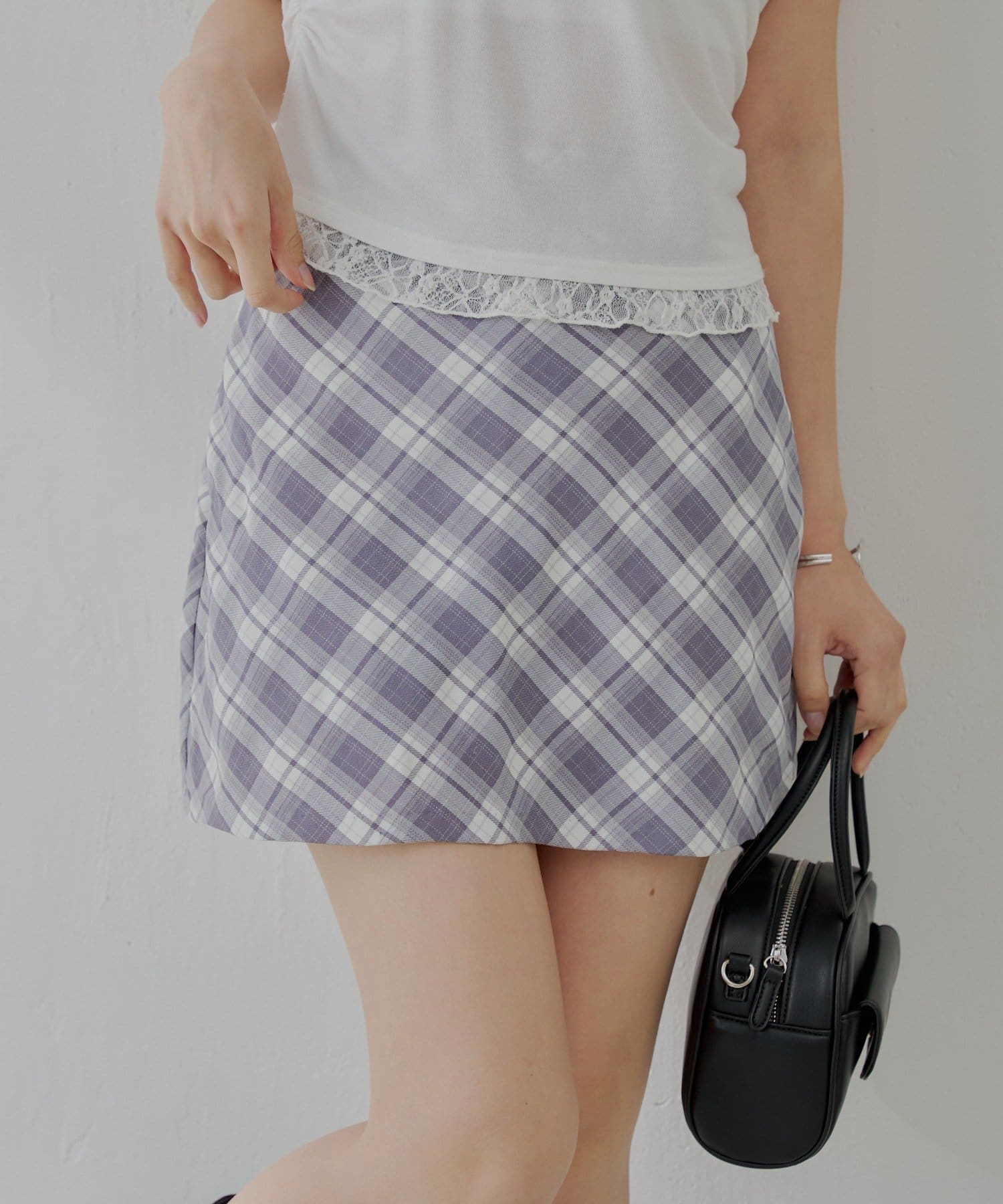 OUTLET(アウトレット) 【Chico】チェックミニボックススカート