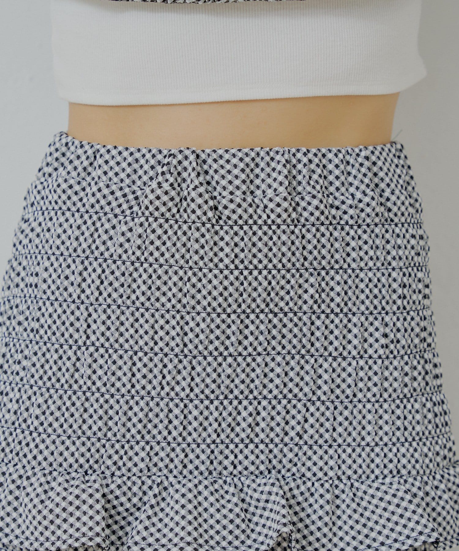 OUTLET(アウトレット) 【Chico】ギンガムフリルデザインシャーリングスカート