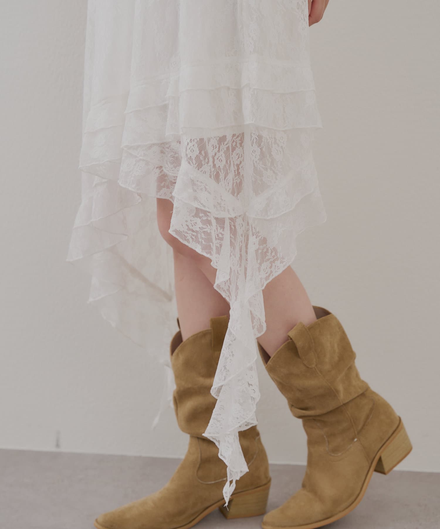 OUTLET(アウトレット) 【Chico】ドロップフリルロングスカート