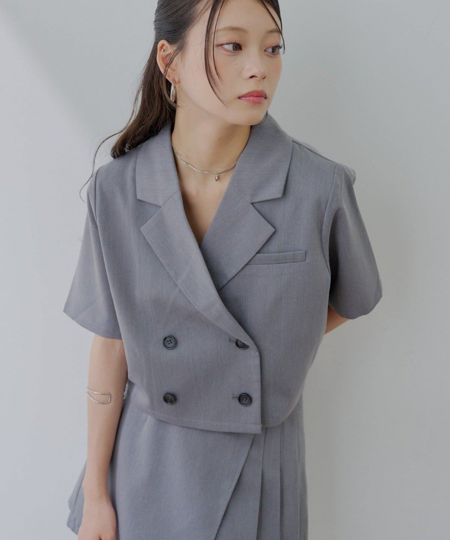 OUTLET(アウトレット) 【Chico】半袖ダブルジャケット