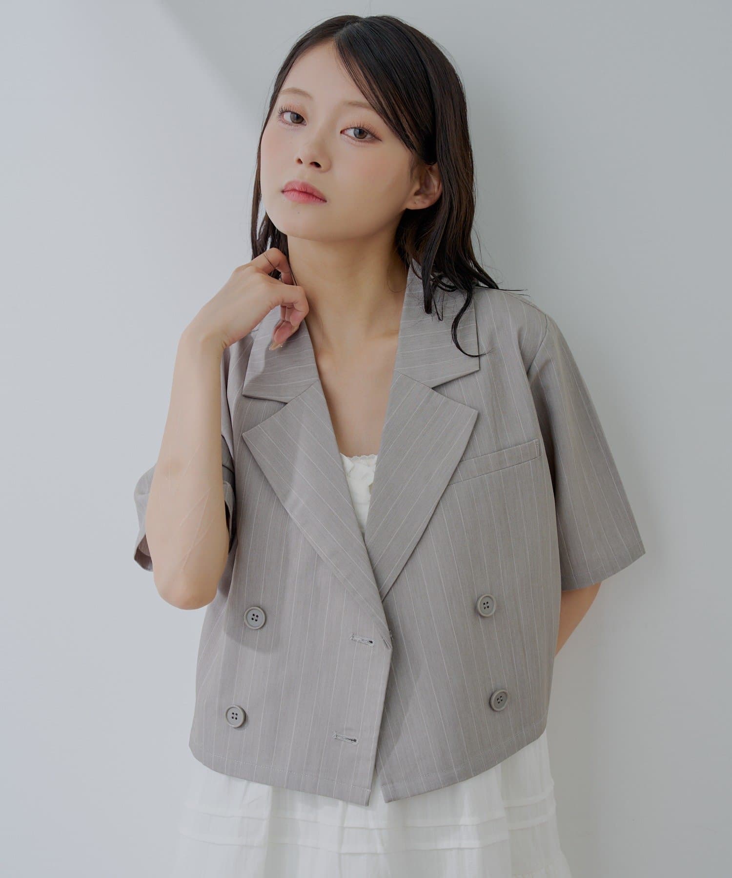 OUTLET(アウトレット) 【Chico】半袖ダブルジャケット