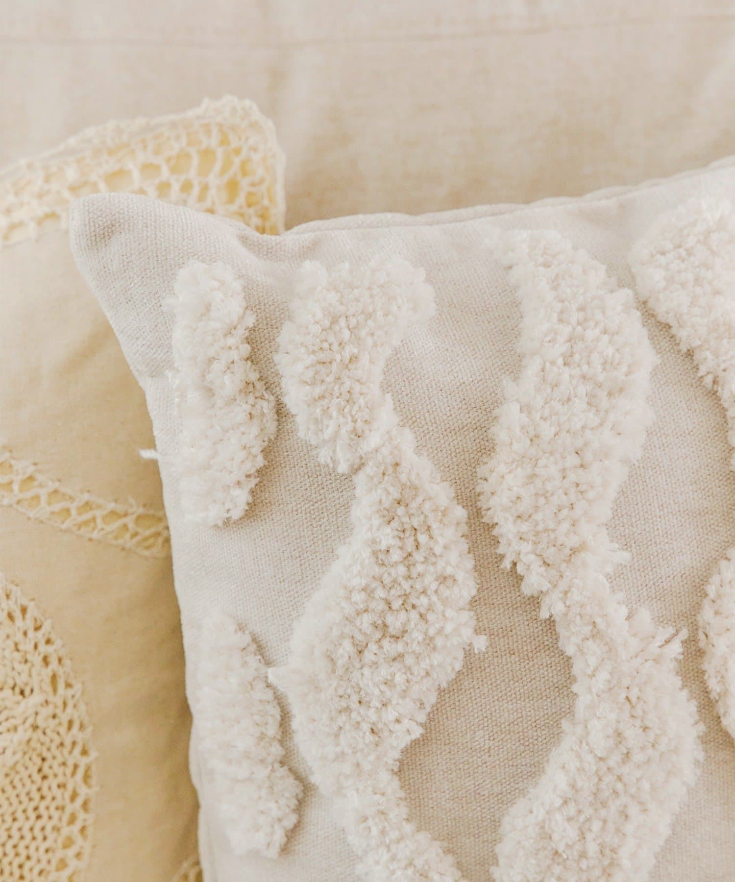 salut!(サリュ) なみなみタフティングクッションカバー：45×45cm／mignon