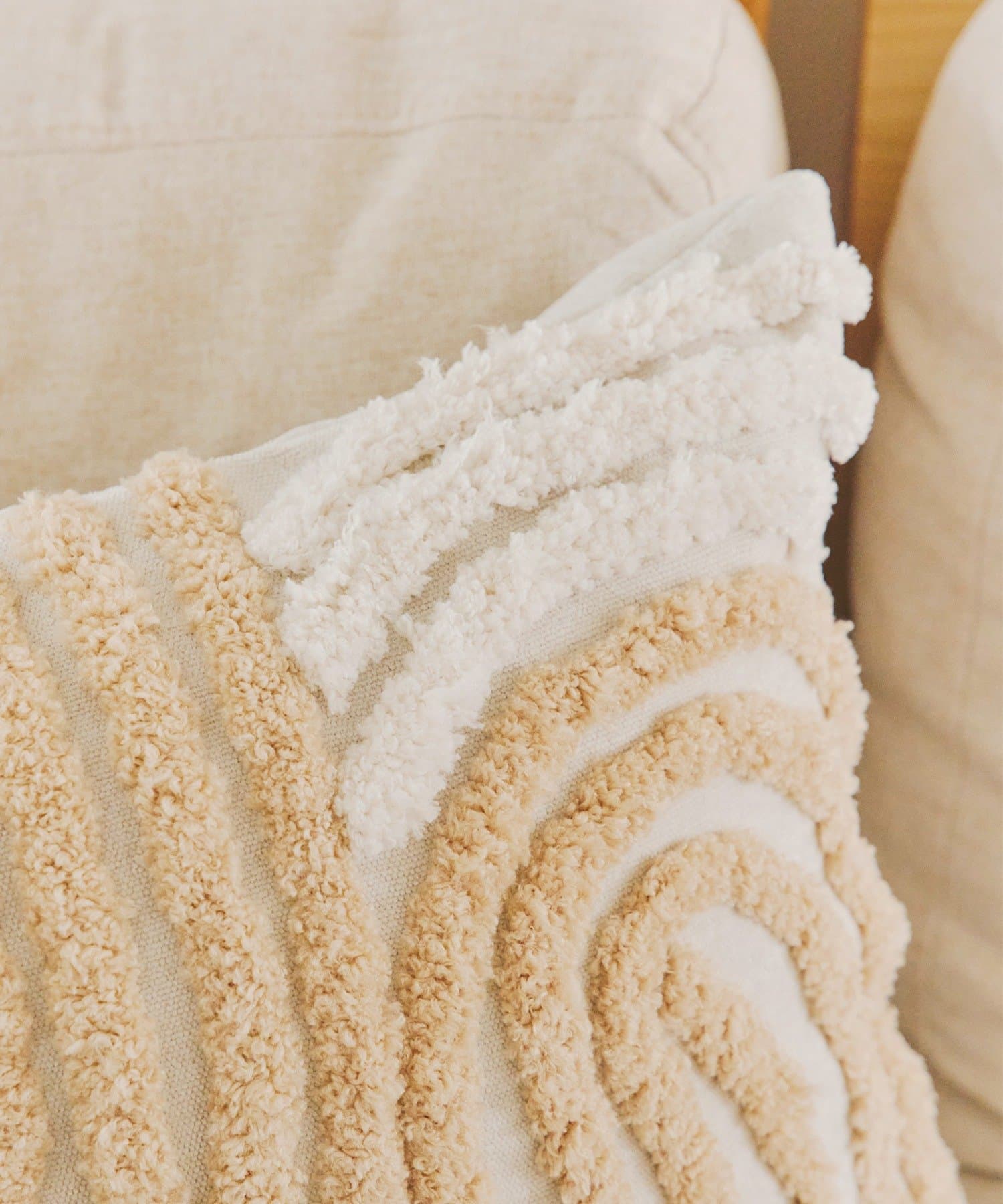 salut!(サリュ) ニュアンスタフティングクッションカバー：45×45cm／mignon