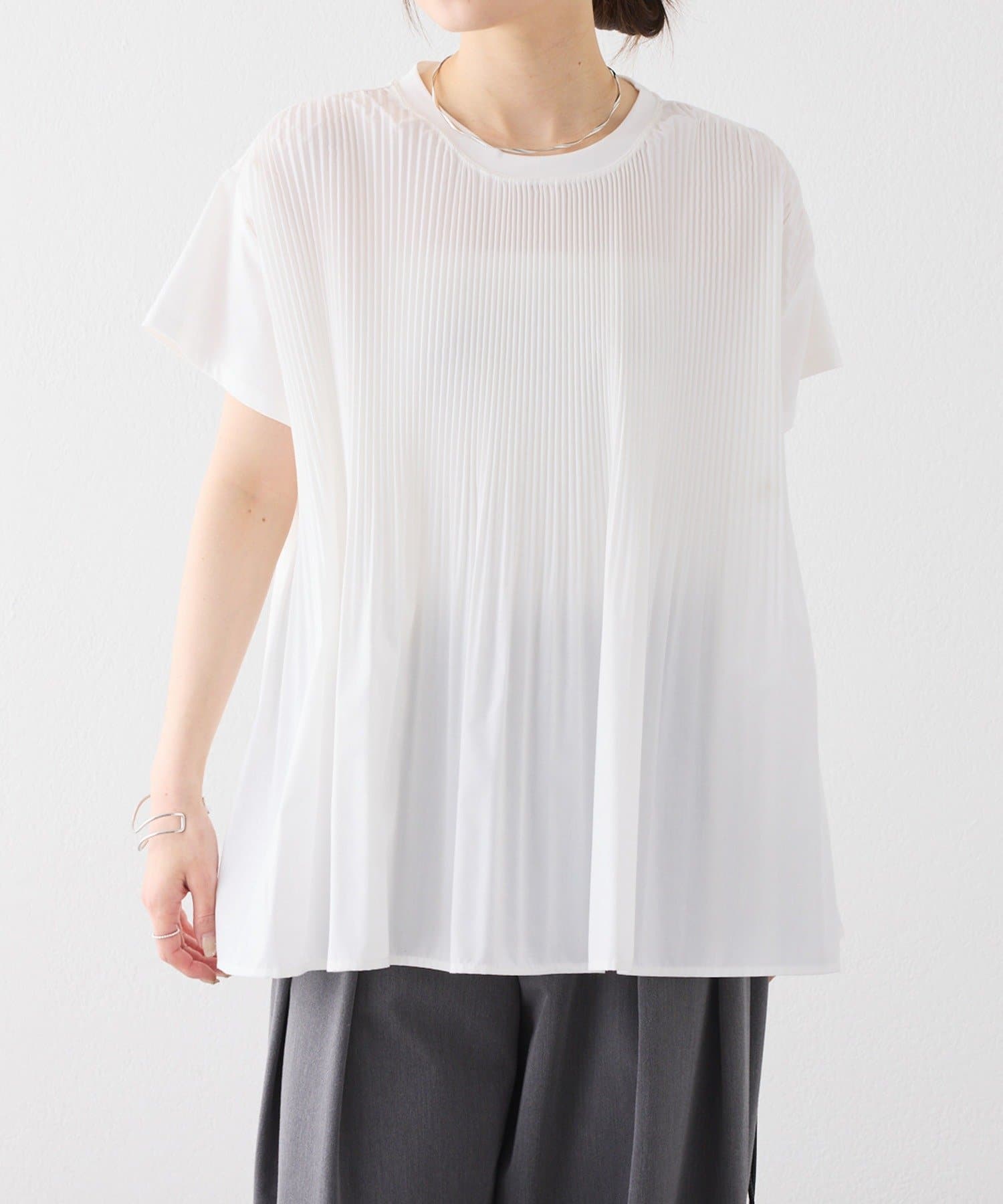 PUAL CE CIN(ピュアルセシン) 《リバイバル》【WEB限定/Du noir】フロントプリーツTシャツ