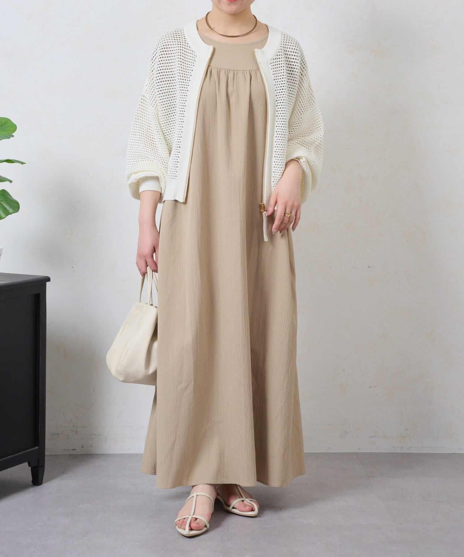 Jena　espace merveilleux(ジェナ　エスパスメルヴェイユ) リラックスギャザーワンピース