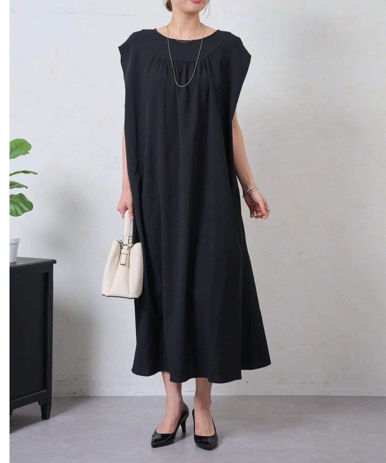 Jena　espace merveilleux(ジェナ　エスパスメルヴェイユ) リラックスギャザーワンピース