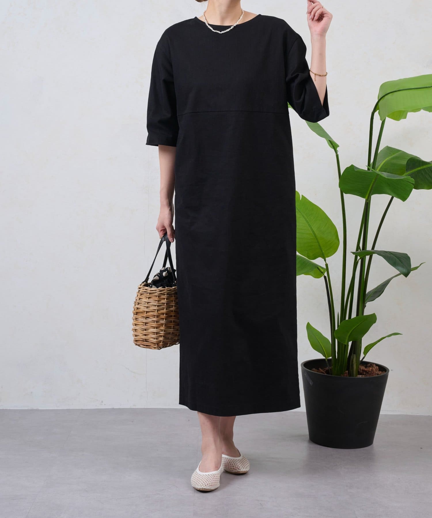 Jena　espace merveilleux(ジェナ　エスパスメルヴェイユ) コットンストレッチワンピース