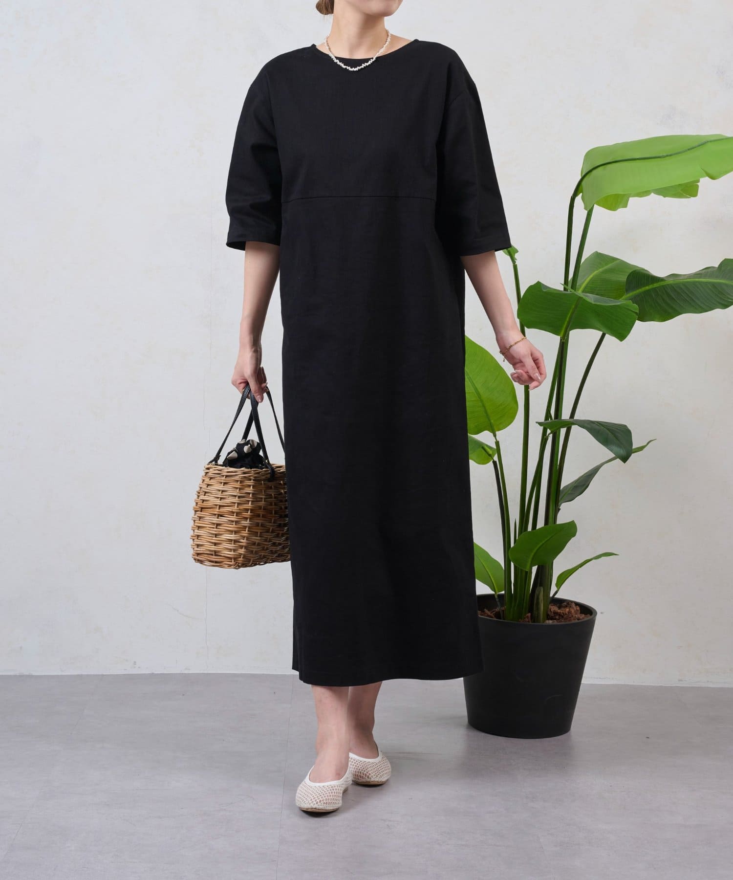 Jena　espace merveilleux(ジェナ　エスパスメルヴェイユ) コットンストレッチワンピース