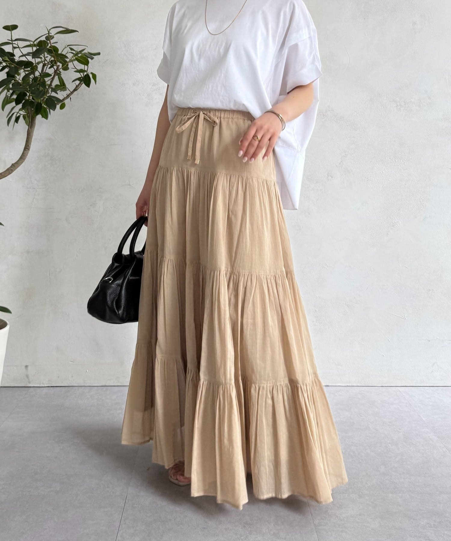 Jena　espace merveilleux(ジェナ　エスパスメルヴェイユ) コットンボイルティアードスカート