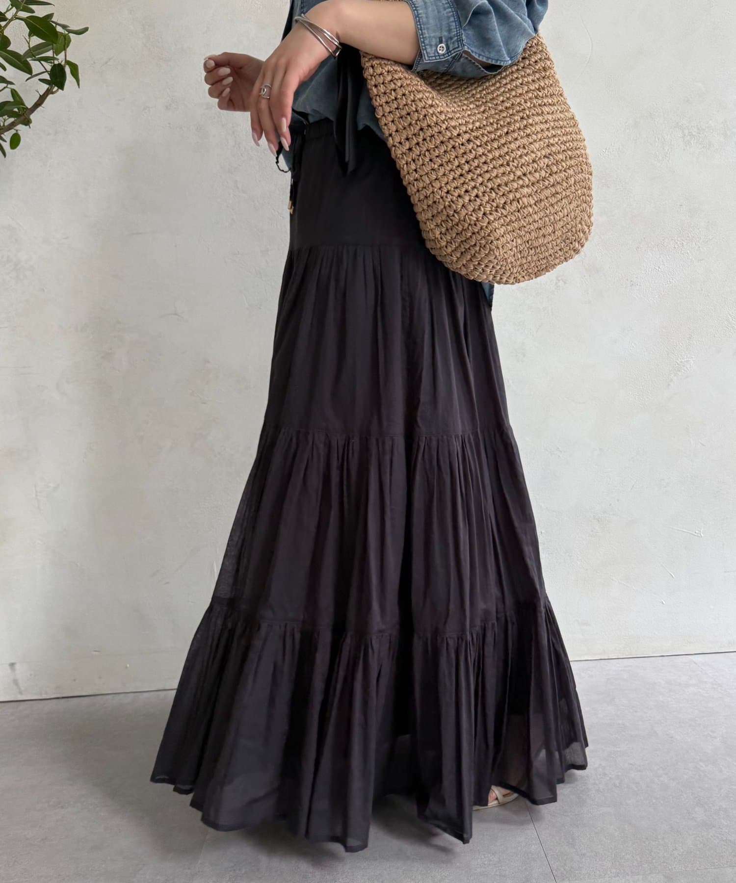 Jena　espace merveilleux(ジェナ　エスパスメルヴェイユ) コットンボイルティアードスカート