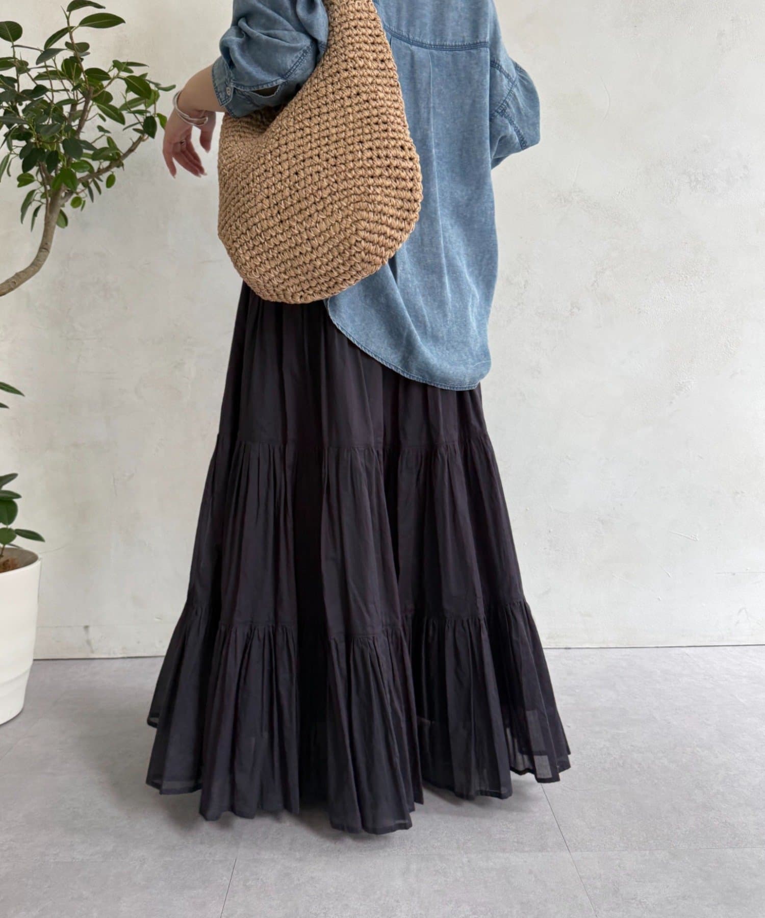 Jena　espace merveilleux(ジェナ　エスパスメルヴェイユ) コットンボイルティアードスカート