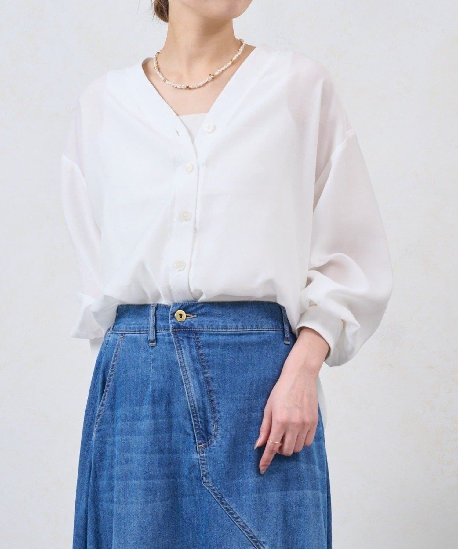 Jena　espace merveilleux(ジェナ　エスパスメルヴェイユ) WEB限/シアーシャツカーディガン