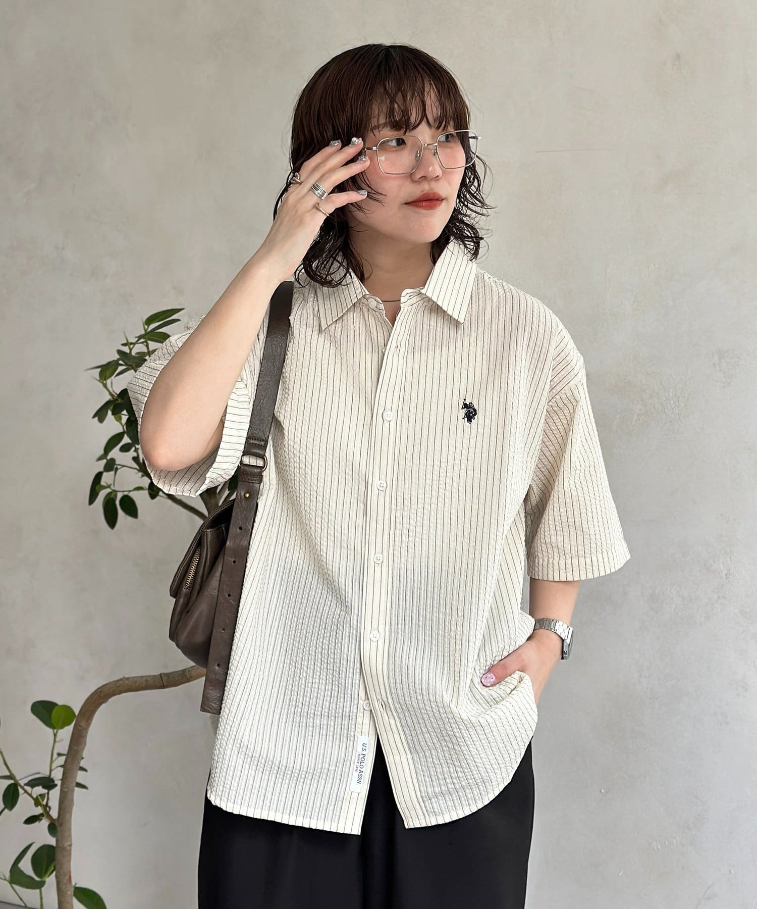 CPCM(シーピーシーエム) 【U.S. POLO ASSN.】シアサッカー半袖シャツ