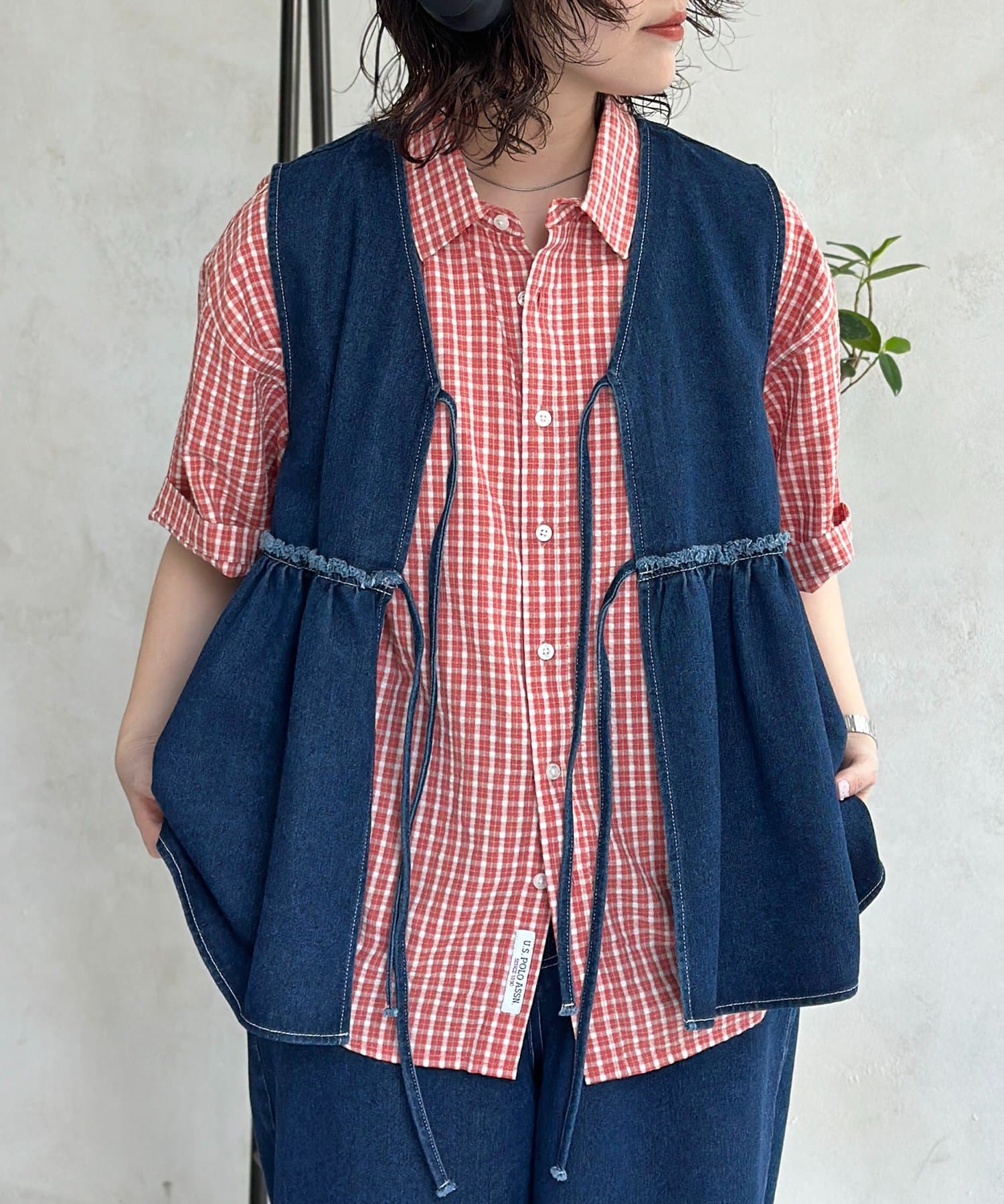 CPCM(シーピーシーエム) 【U.S. POLO ASSN.】シアサッカー半袖シャツ