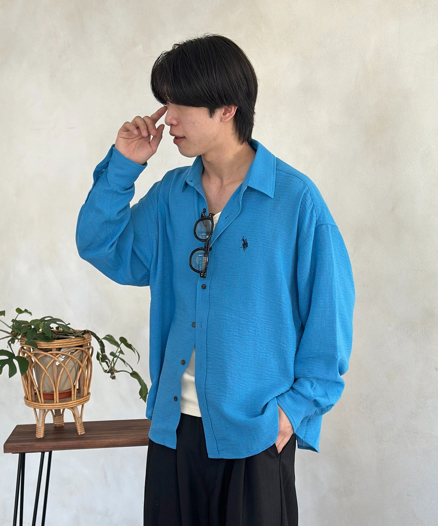 CPCM(シーピーシーエム) 【U.S. POLO ASSN.】リネンライクシャツ