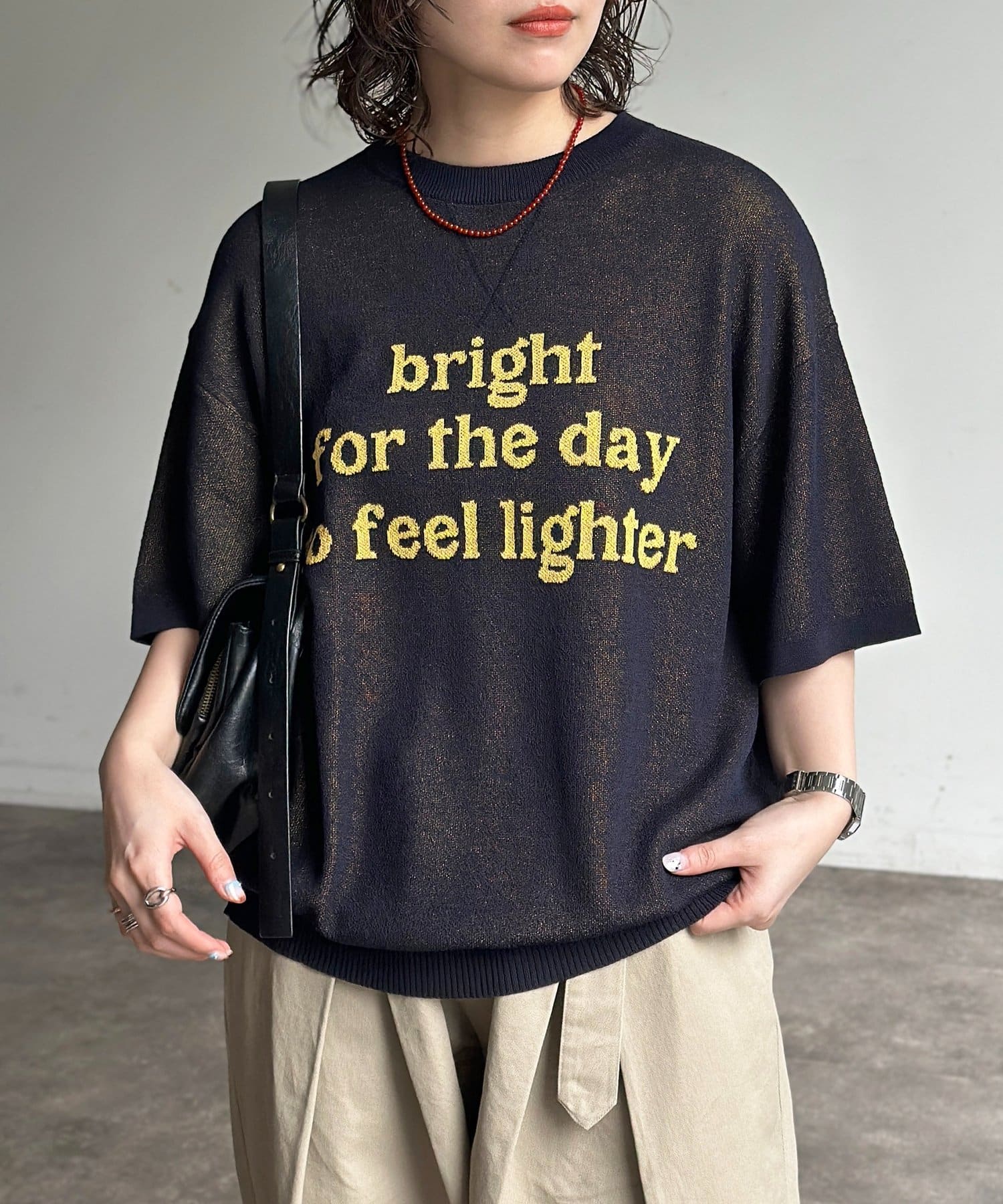 CPCM(シーピーシーエム) アソートモチーフジャガード半袖ニット