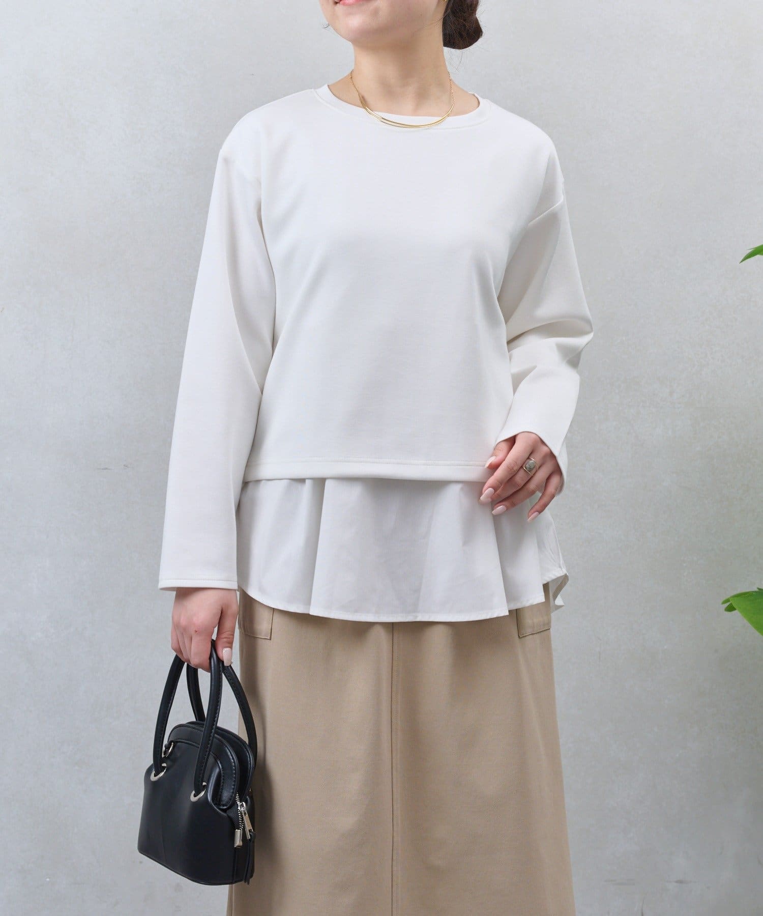 Jena　espace merveilleux(ジェナ　エスパスメルヴェイユ) バックファスナーレイヤードカットソー