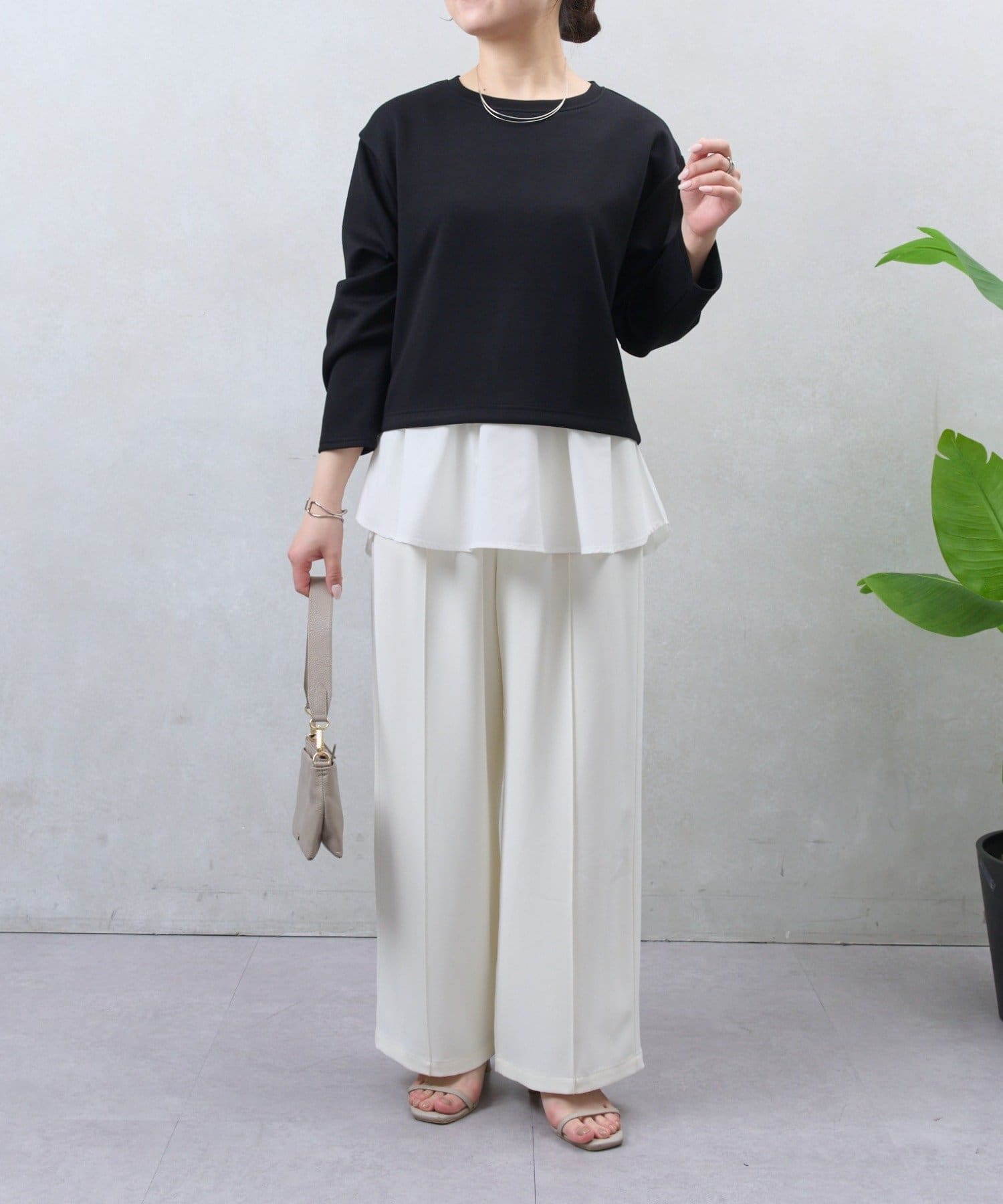 Jena　espace merveilleux(ジェナ　エスパスメルヴェイユ) バックファスナーレイヤードカットソー