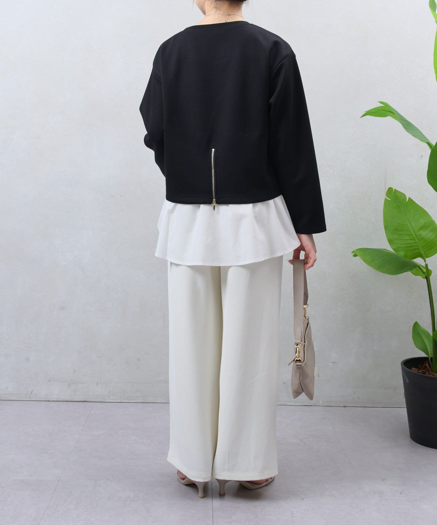 Jena　espace merveilleux(ジェナ　エスパスメルヴェイユ) バックファスナーレイヤードカットソー