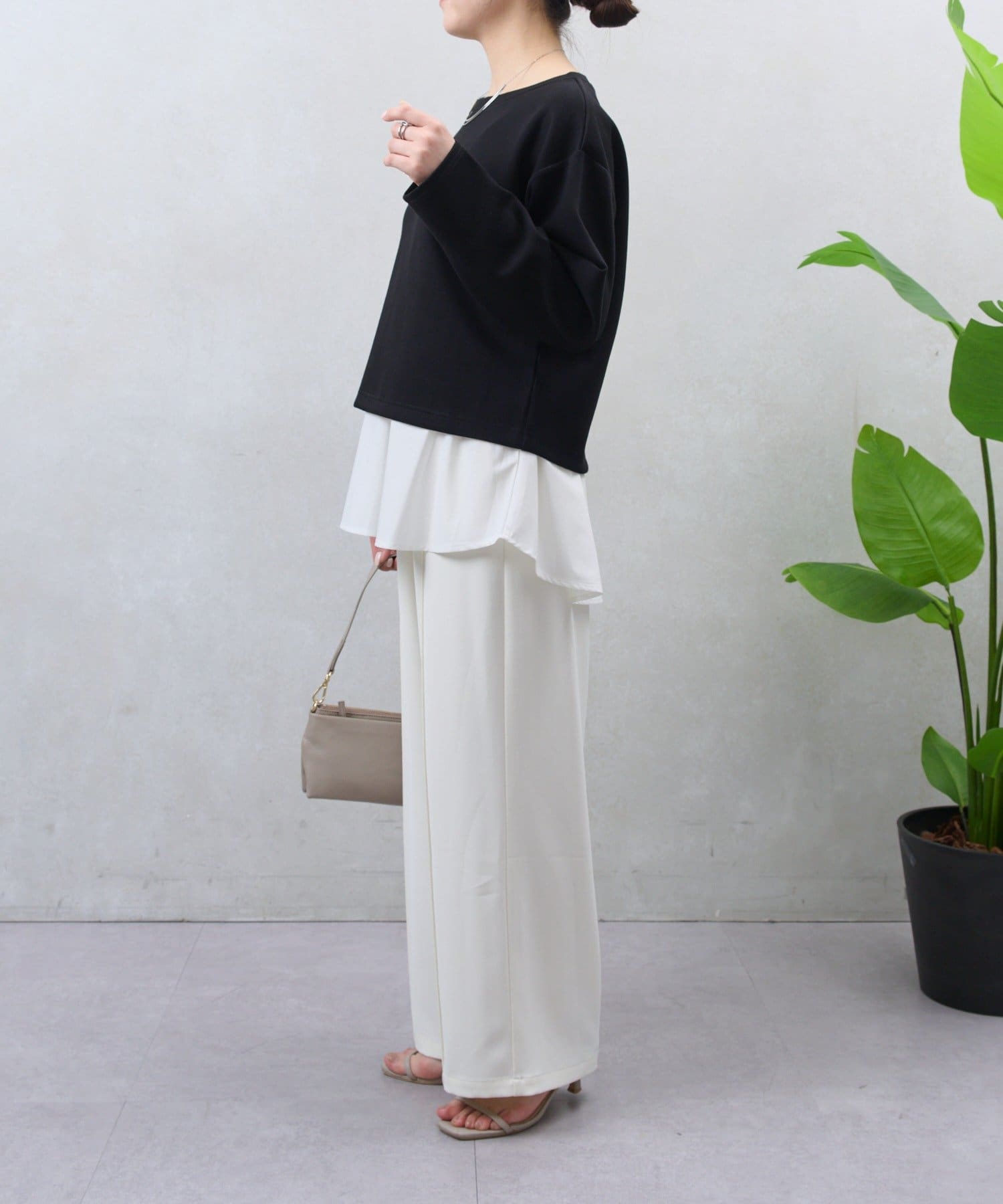 Jena　espace merveilleux(ジェナ　エスパスメルヴェイユ) バックファスナーレイヤードカットソー