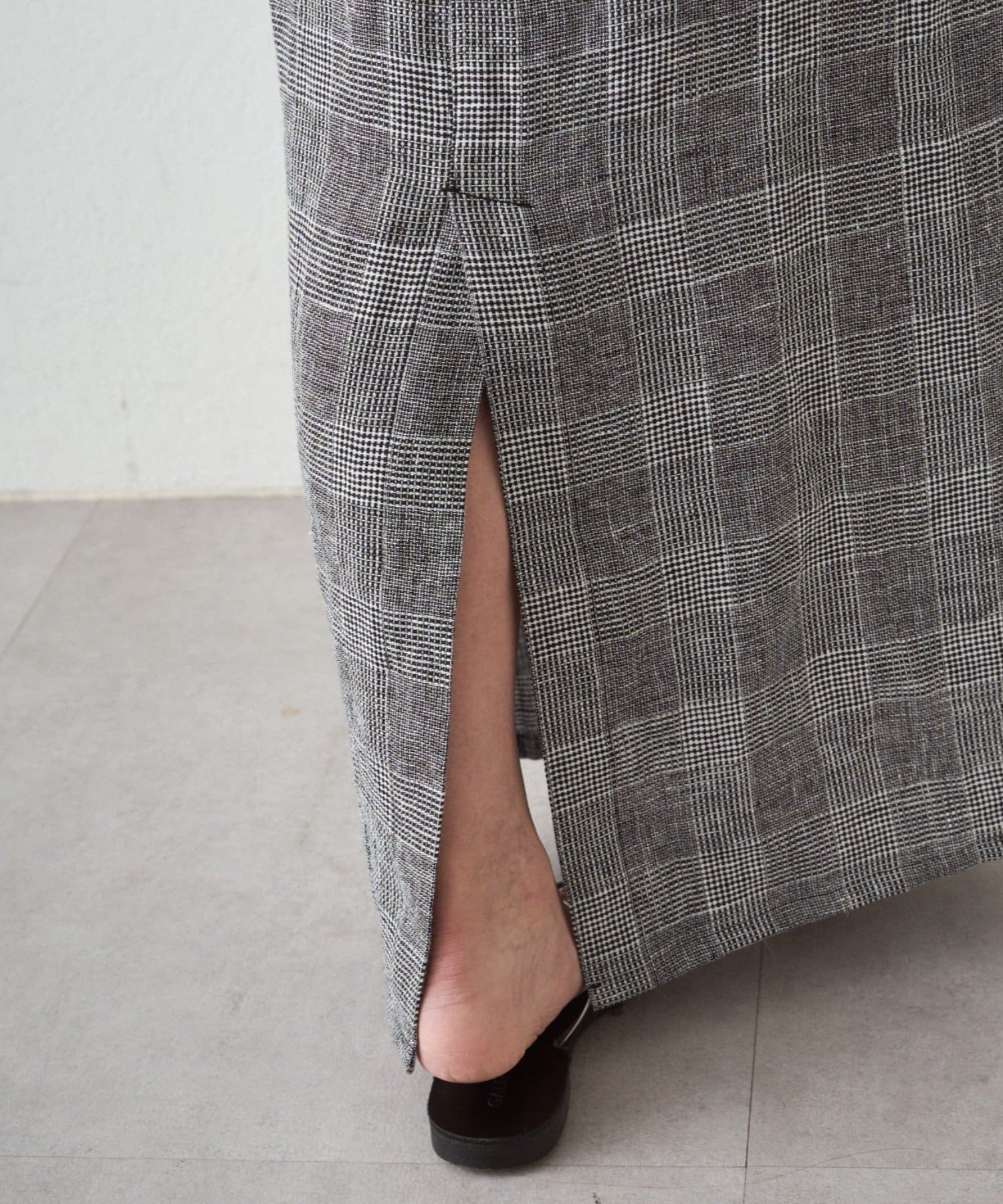 LOUNGEDRESS(ラウンジドレス) チェックリネンマキシスカート