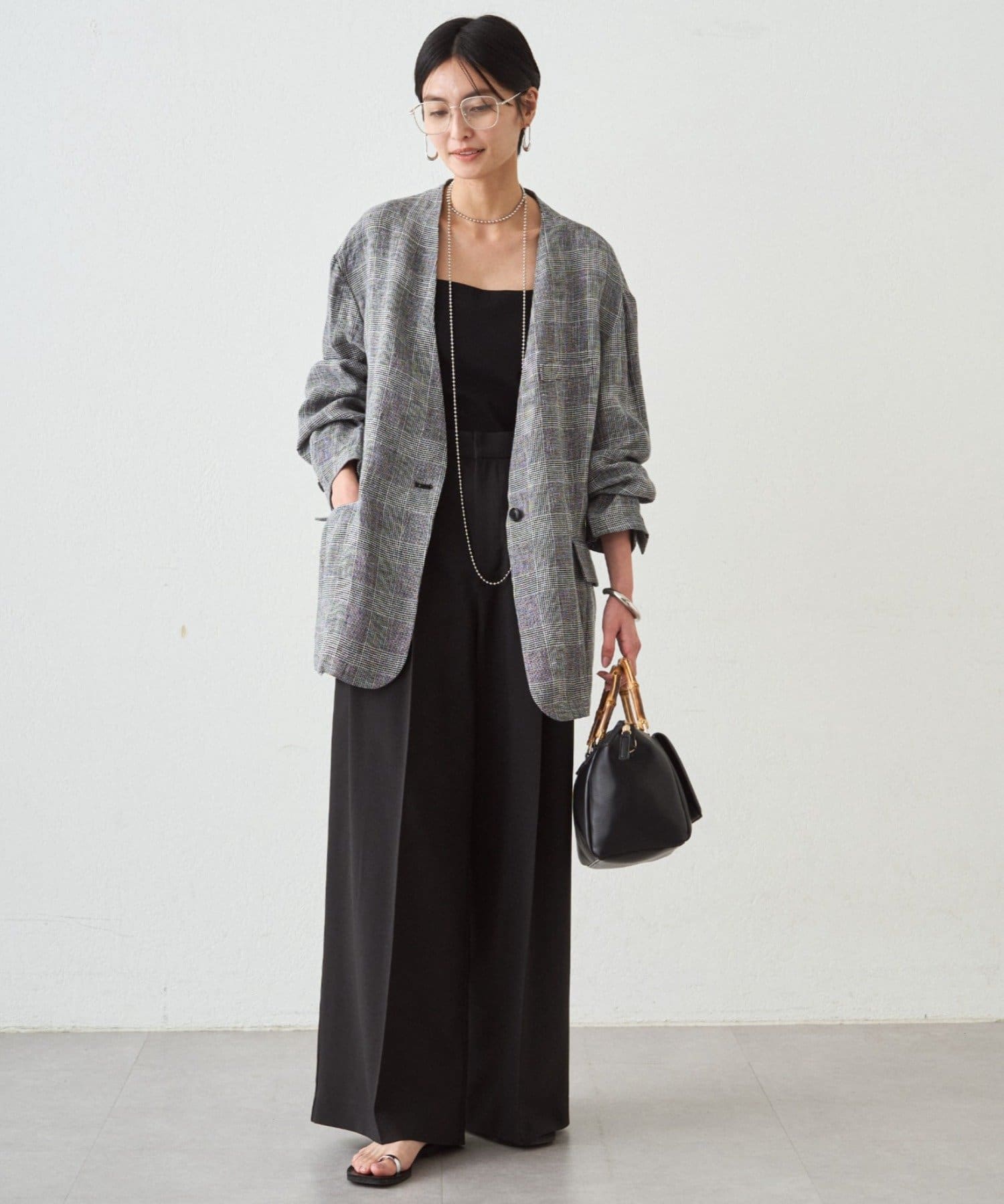 LOUNGEDRESS(ラウンジドレス) チェックリネンBIGジャケット