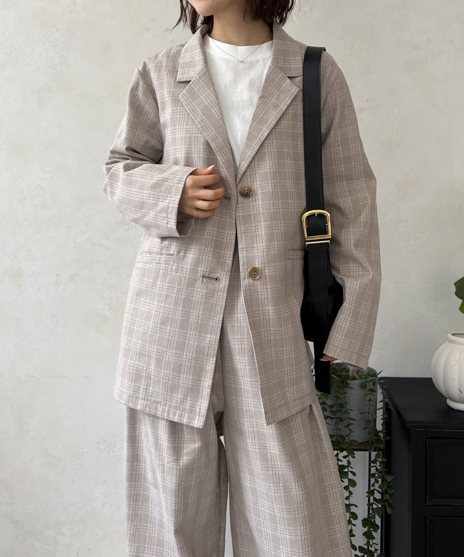 LOCUST(ローカスト) 【セットアップ対応】チェックテーラードジャケット