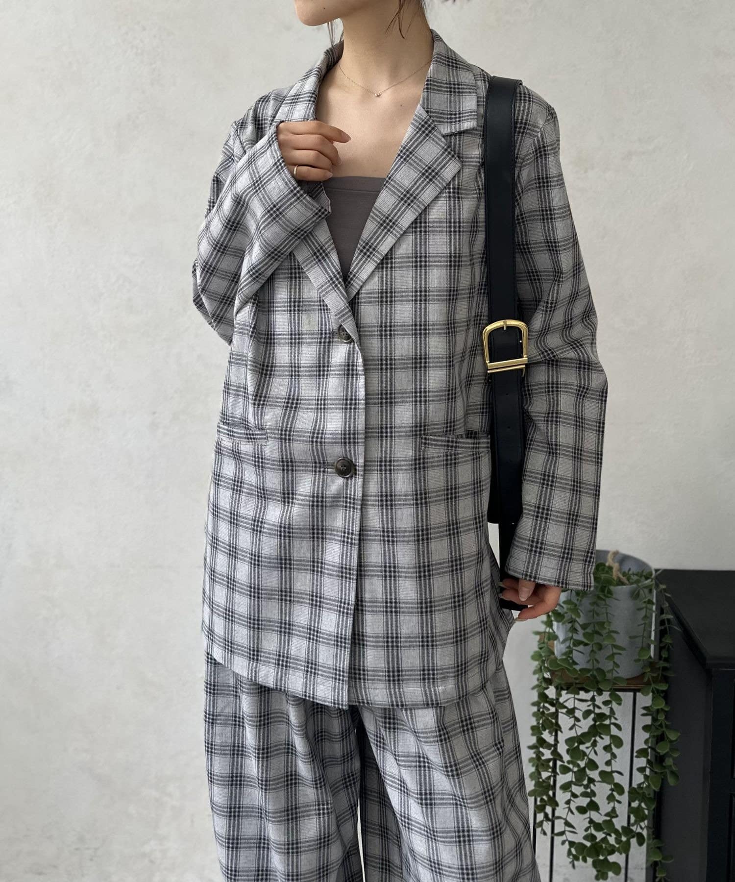 LOCUST(ローカスト) 【セットアップ対応】チェックテーラードジャケット