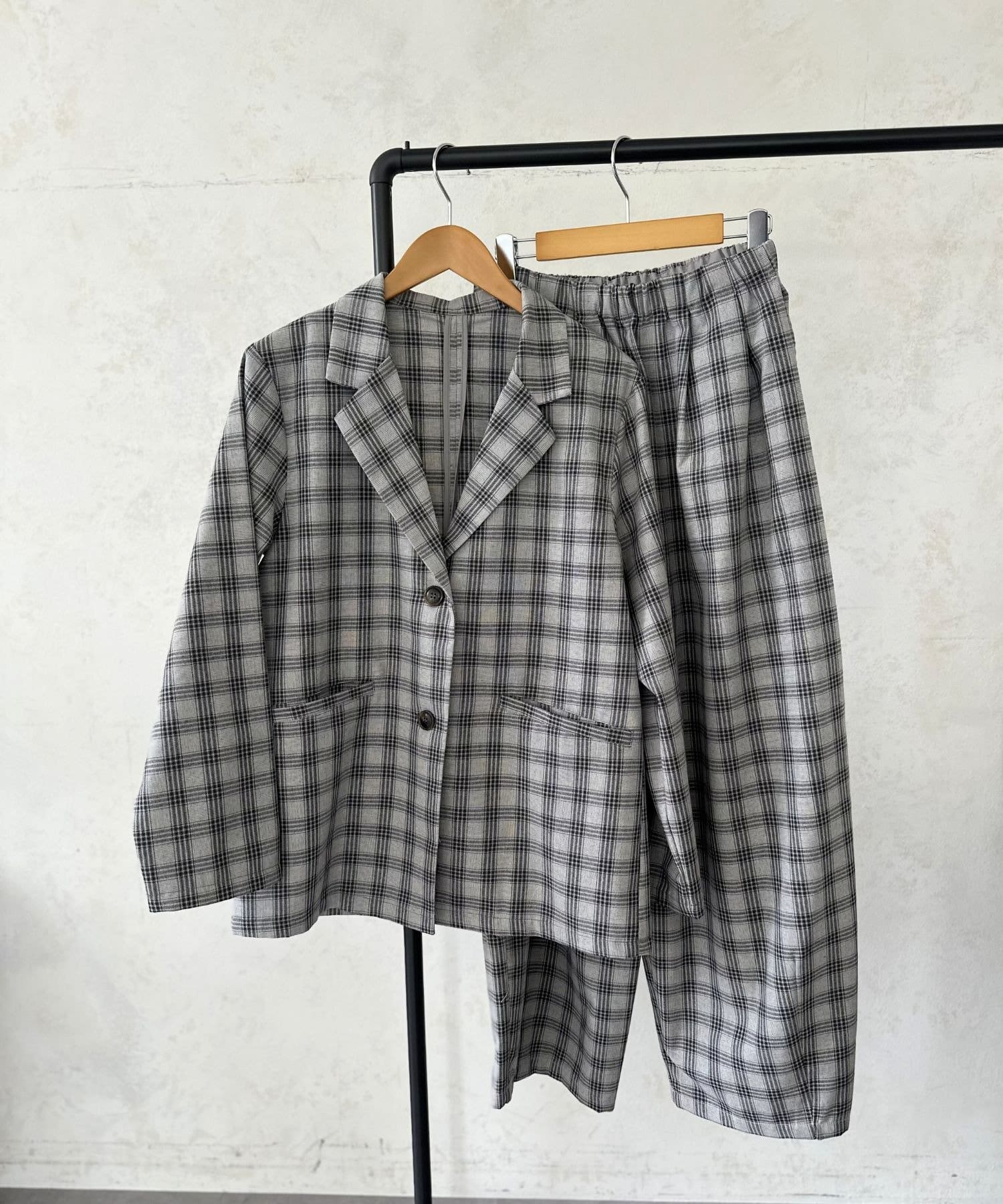 LOCUST(ローカスト) 【セットアップ対応】チェックテーラードジャケット