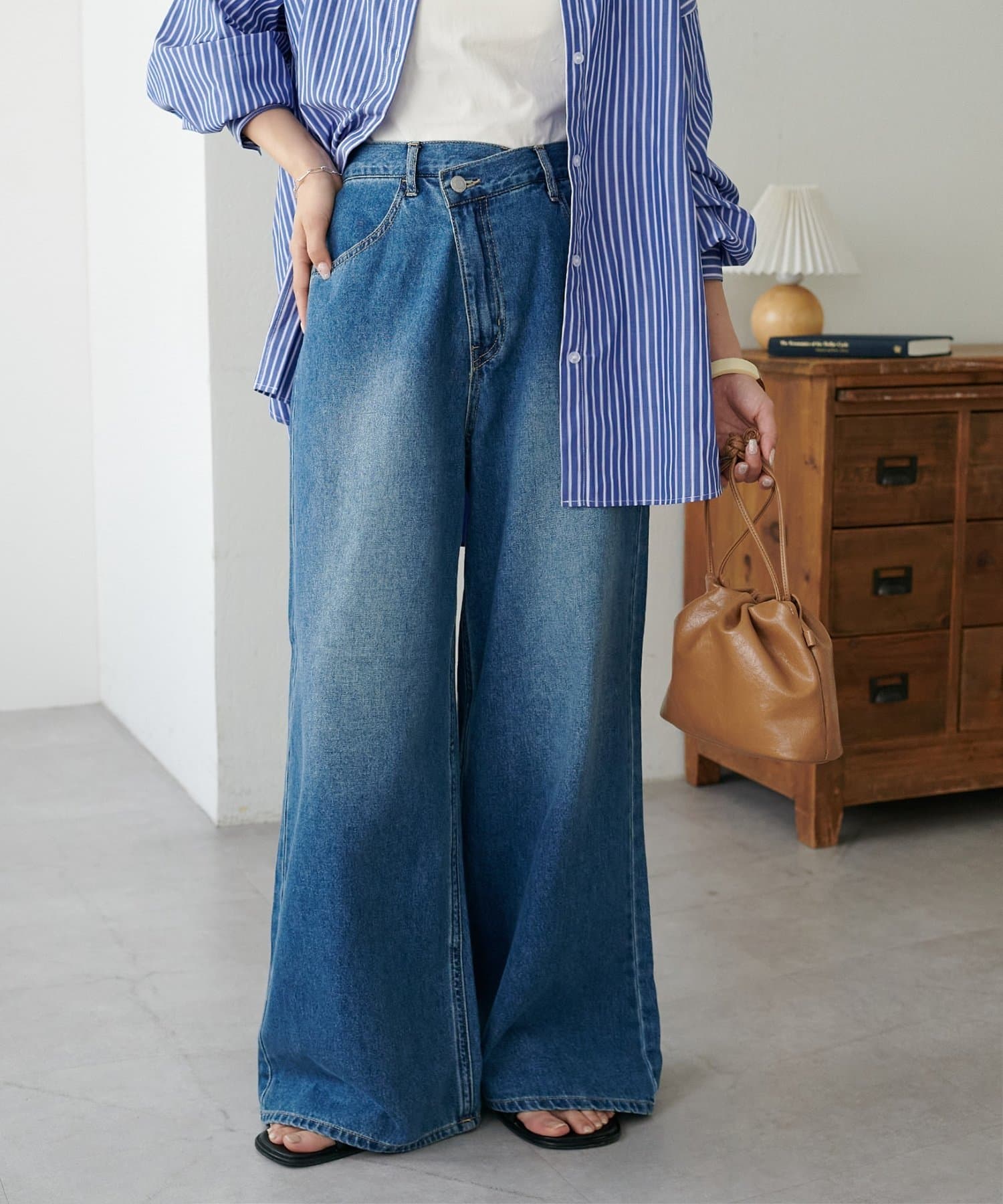 DISCOAT(ディスコート) ライトオンスデニムワイドパンツ