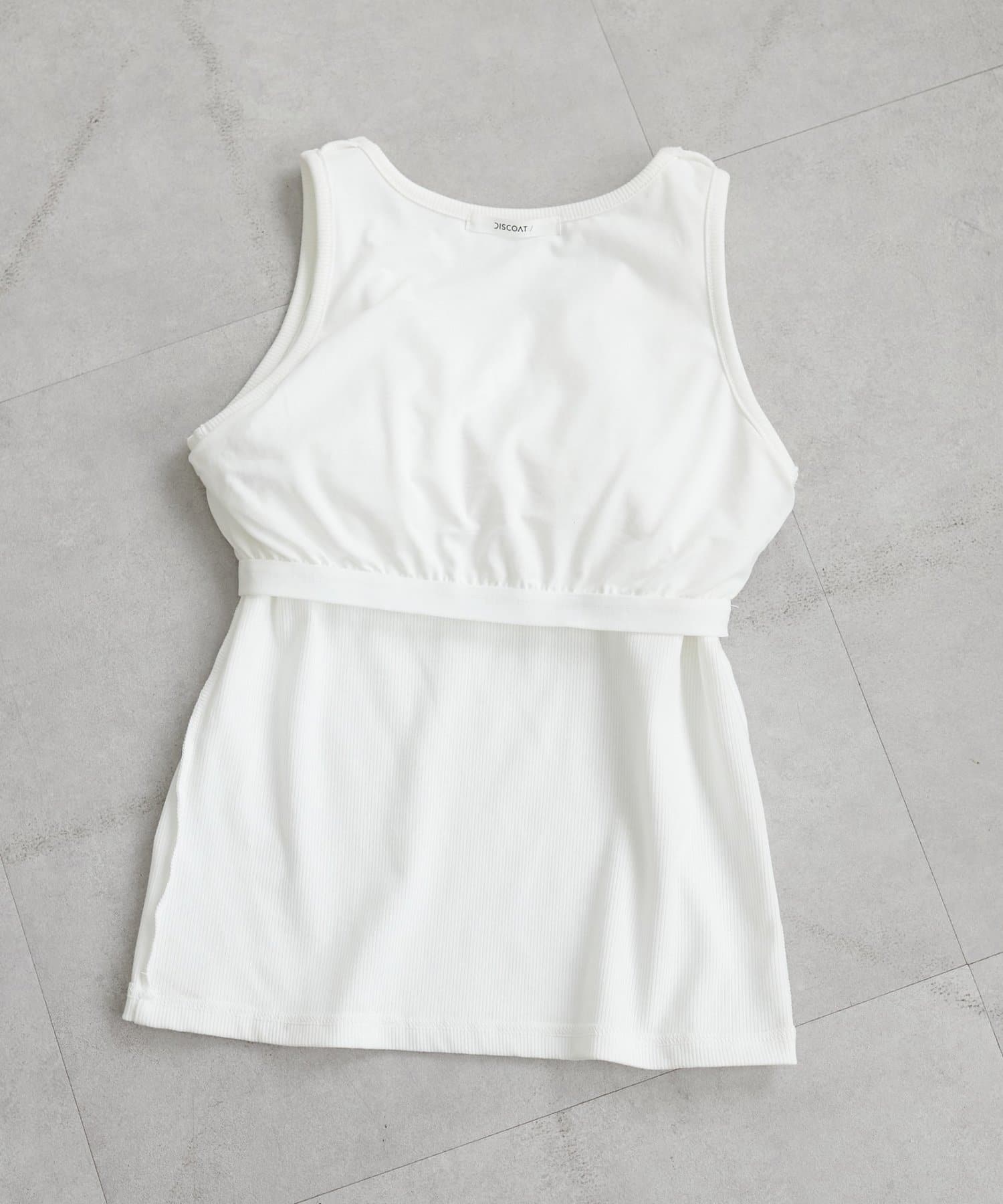 DISCOAT(ディスコート) カップ付きリブタンクトップ