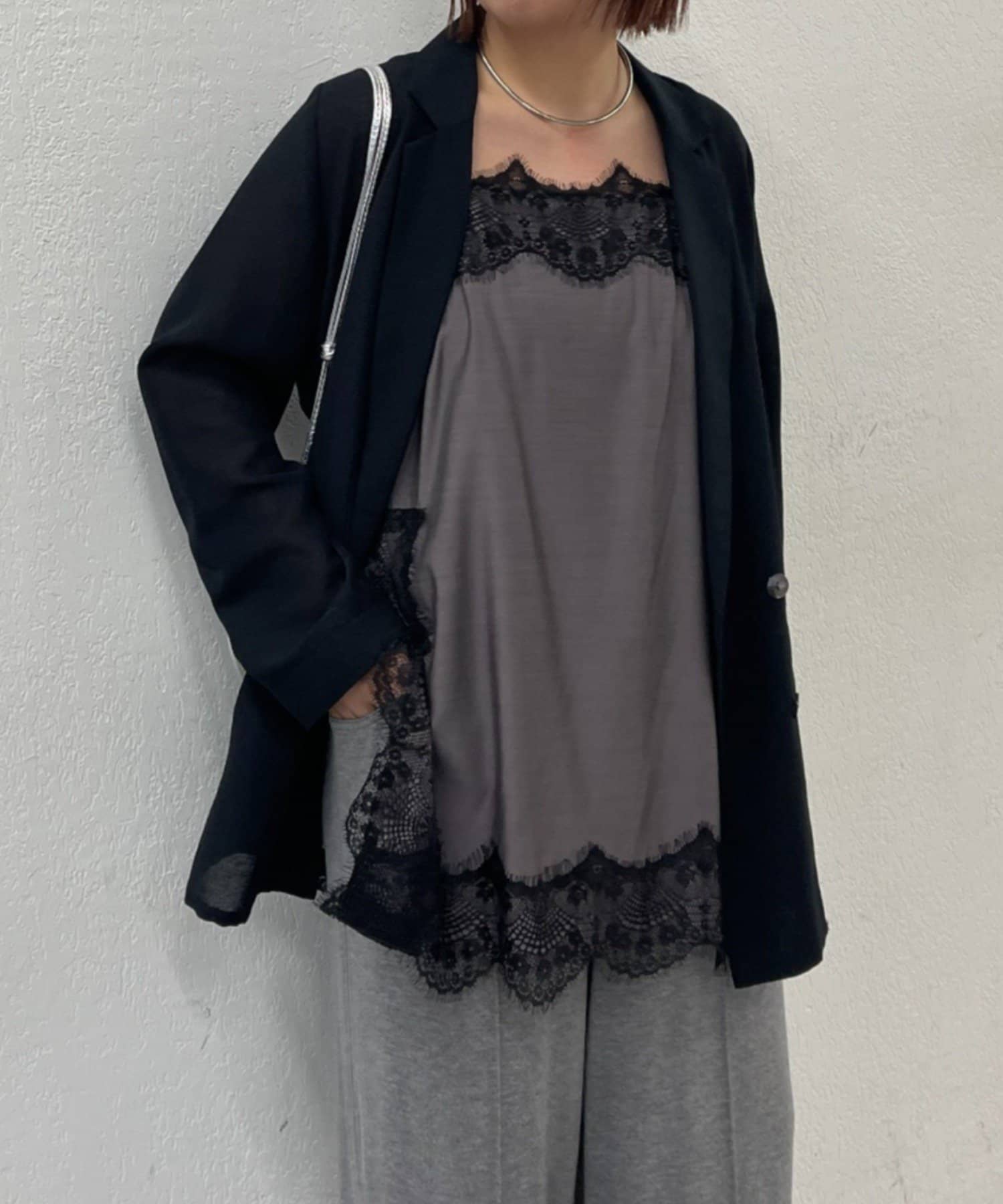 Omekashi(オメカシ) スリットレースキャミソール