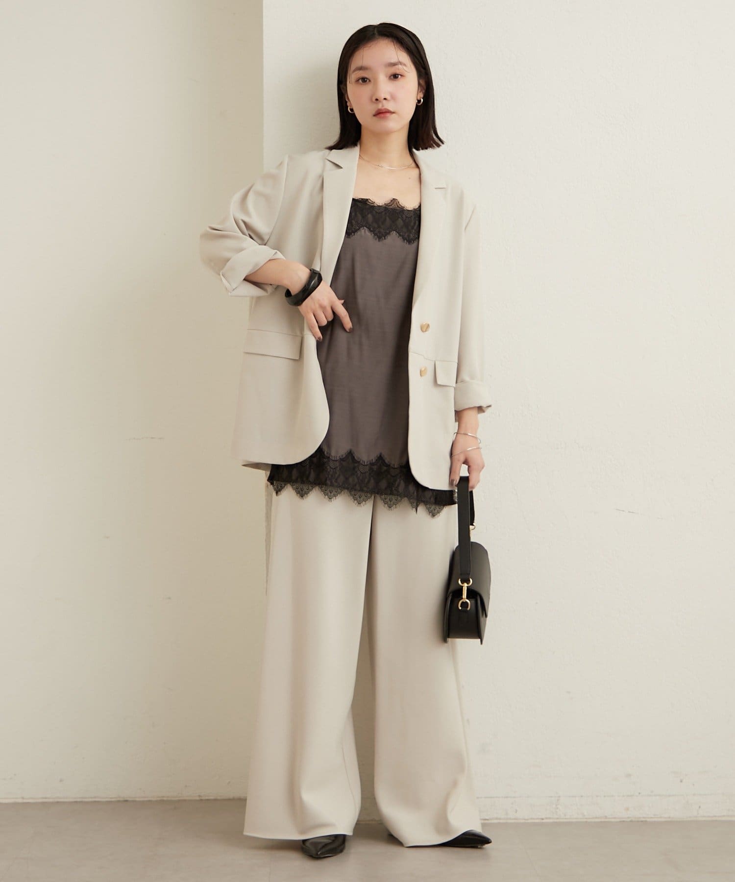 Omekashi(オメカシ) スリットレースキャミソール