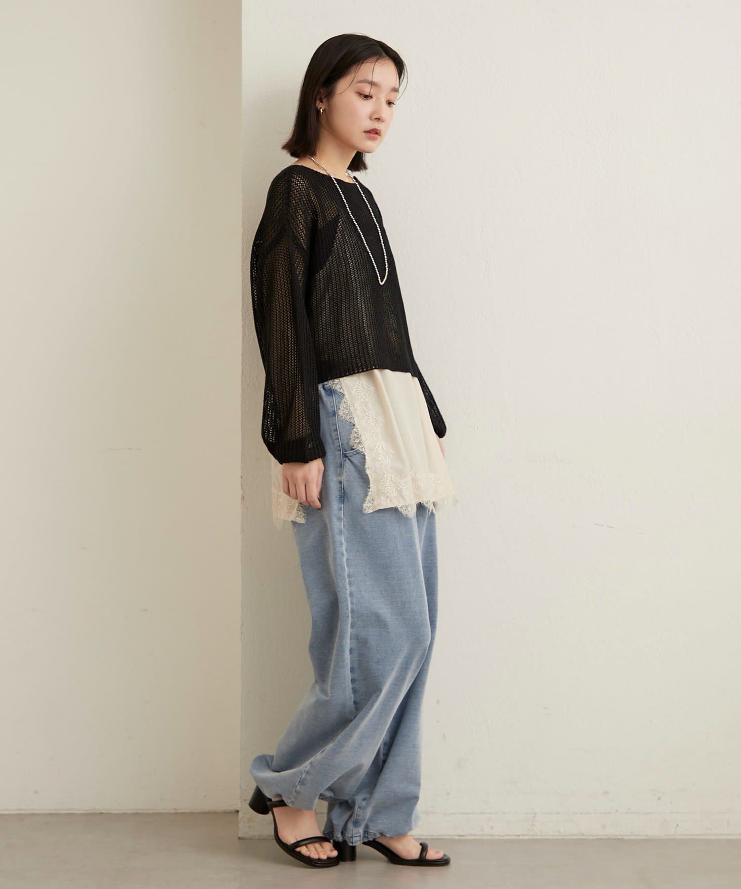 Omekashi(オメカシ) メッシュワイドニット