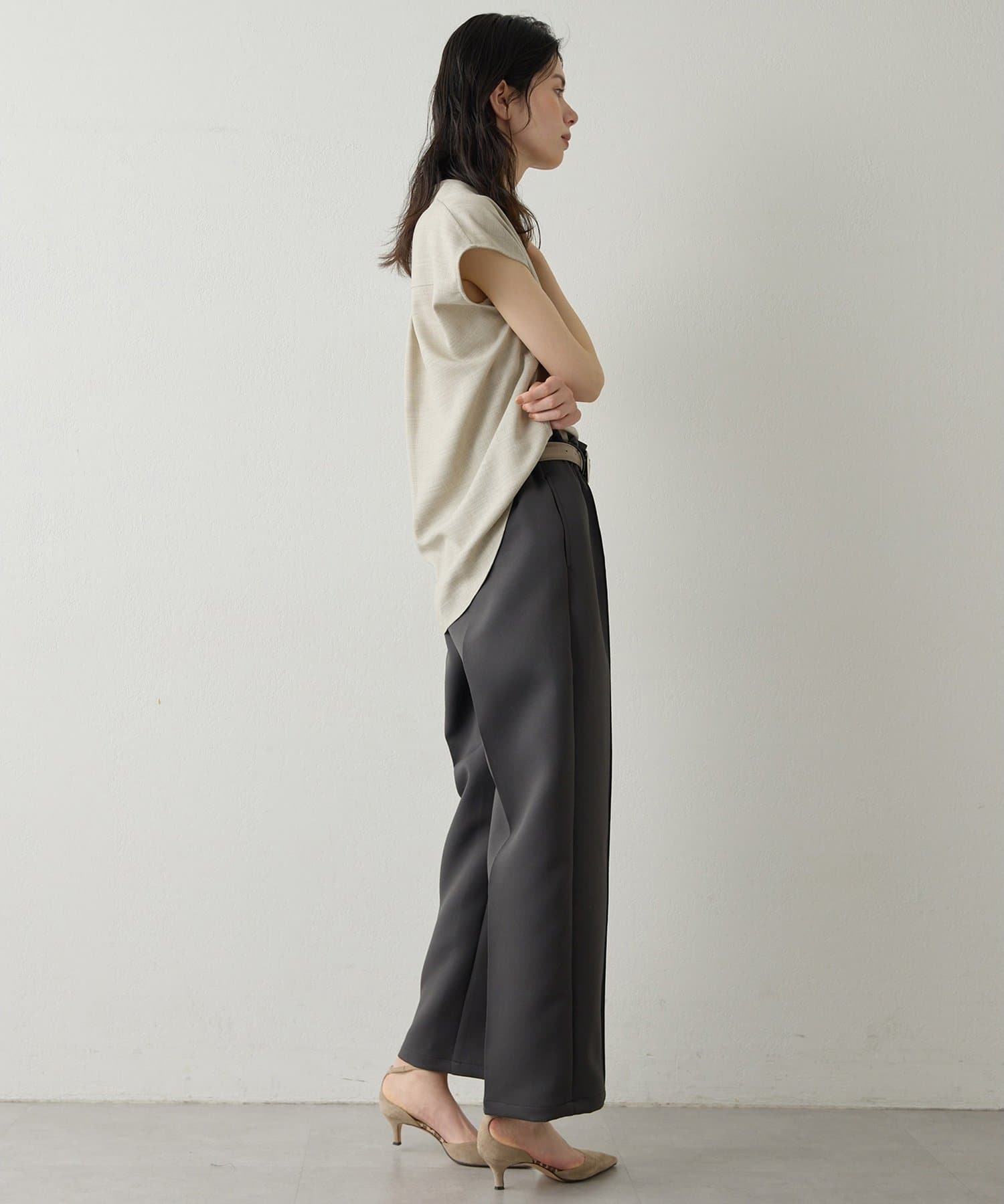 Whim Gazette(ウィム ガゼット) 【Drawing Numbers】トリプルクロスドロストワイドパンツ